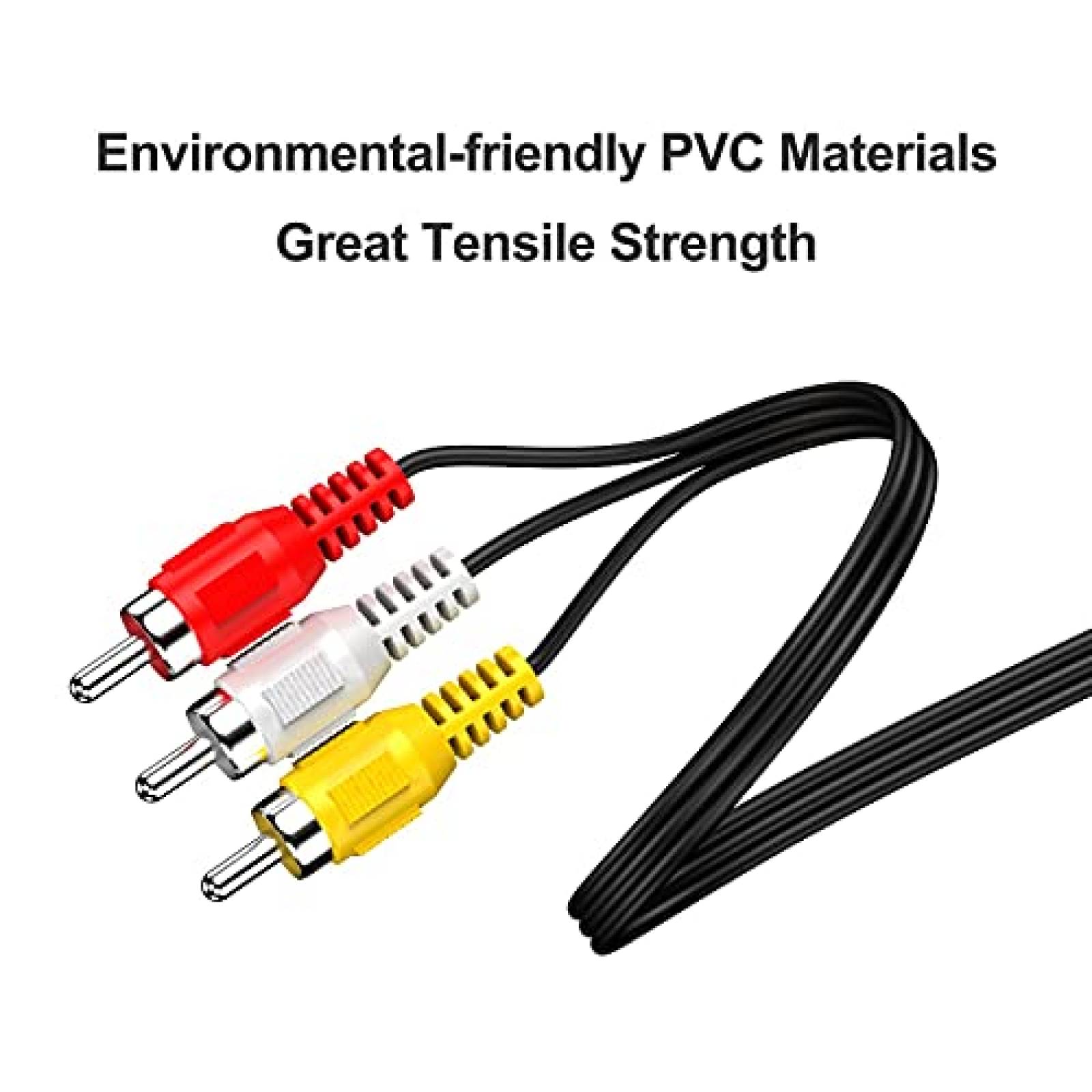 Cable Ping Ping De Video AV 3,5 mm a RCA 4.9 ft -Negro