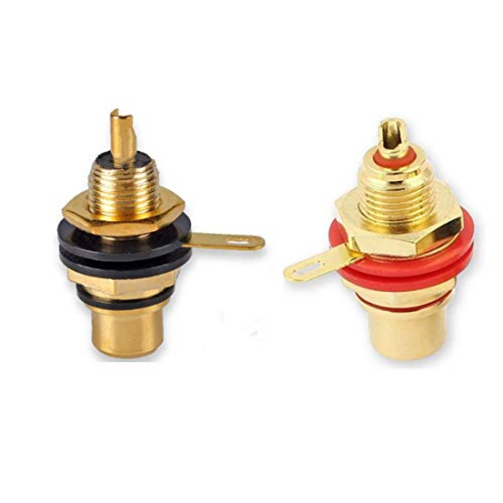 Conector Amplificador bnafes RCA Hembra Chasis Audio -Dorado