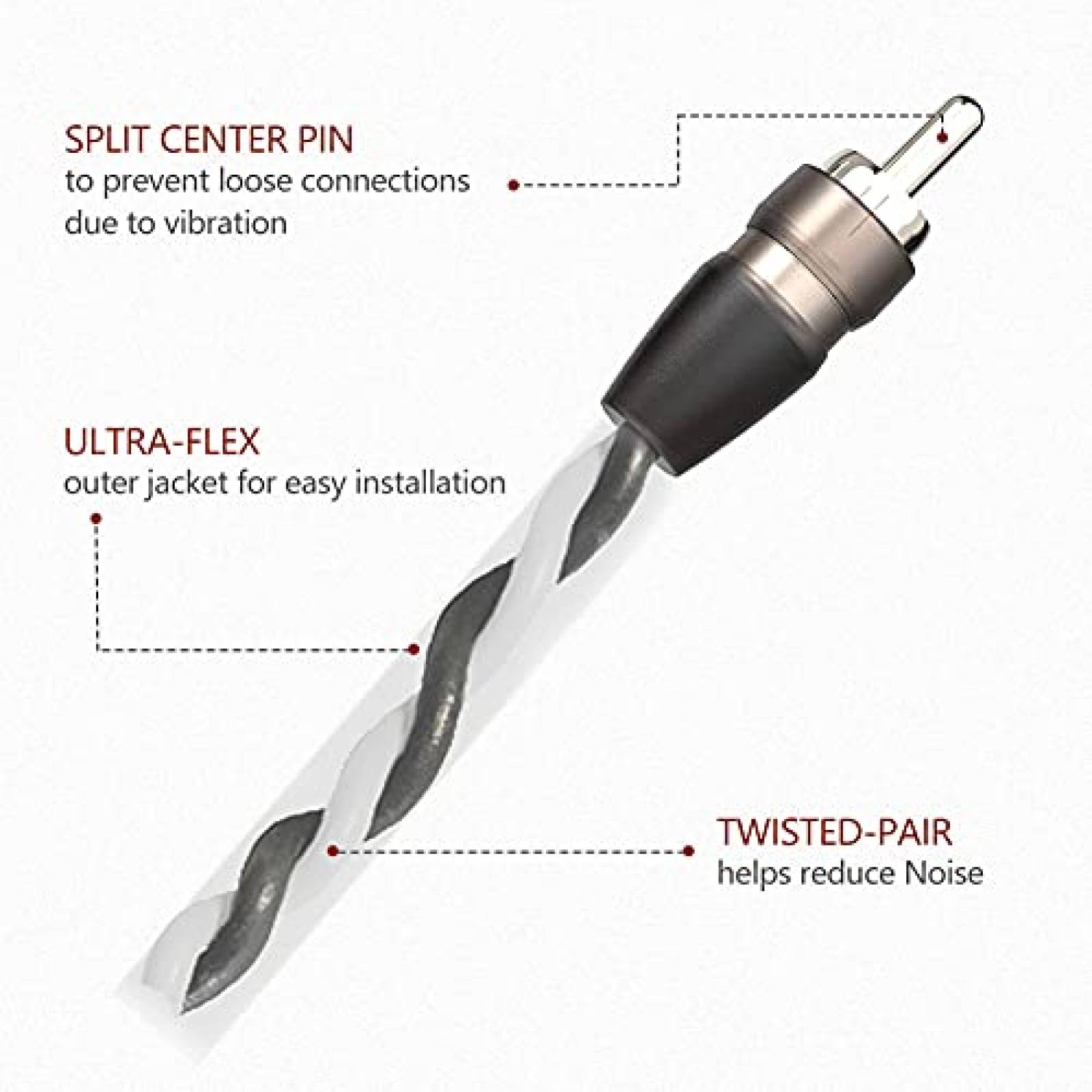 Cable ROCKRIX 2 Pzs 2 Hembra a 1 Macho RCA 0.6FT -Negro