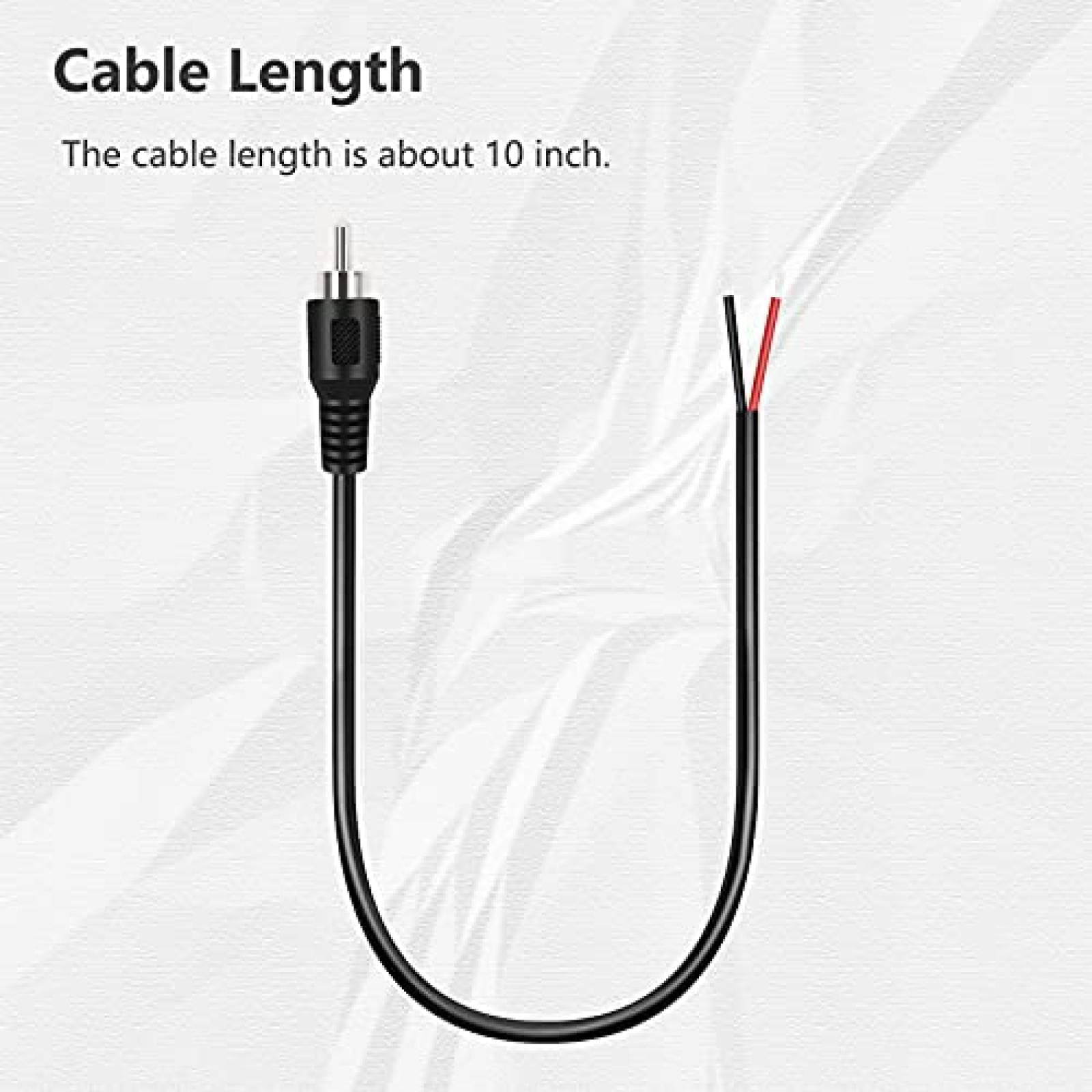 Cable Bolvek RCA a Cable Abierto de 10'' 4 Pzs -Negro