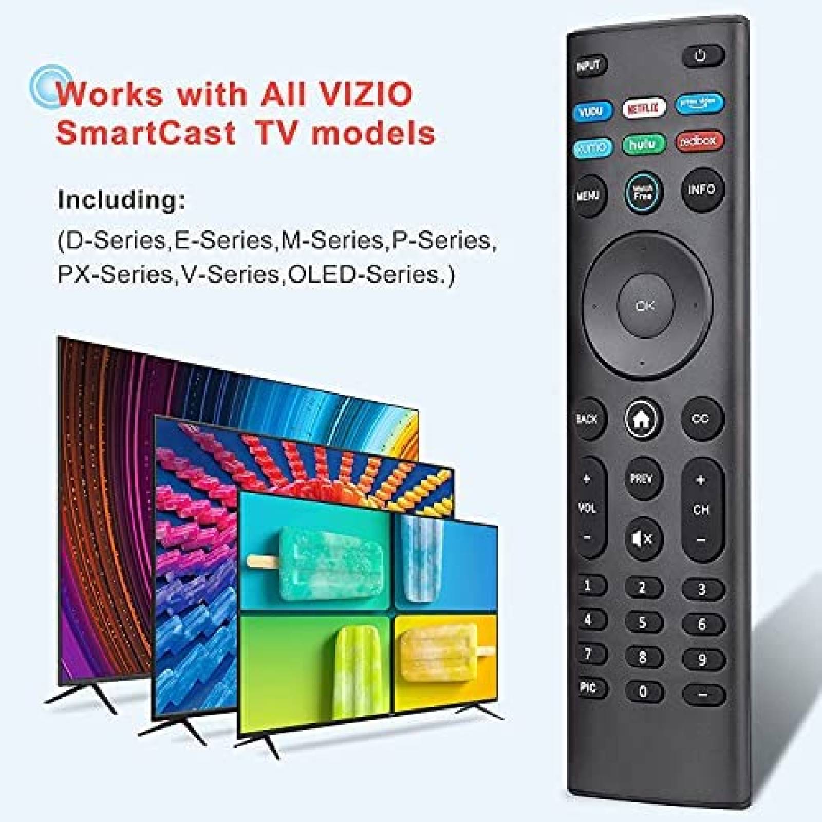 Control Remoto Marca Generica para Vizio TV -Negro