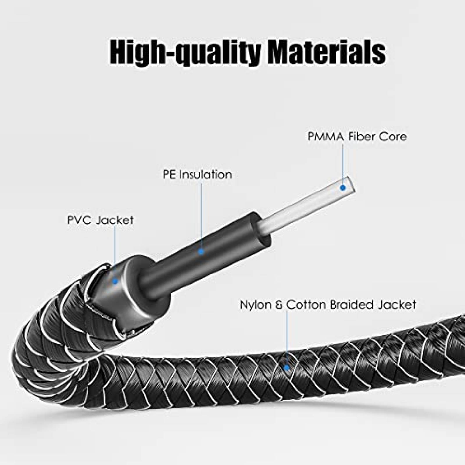 Cable optico VANAUX de audio digital 16.4 ft -Negro