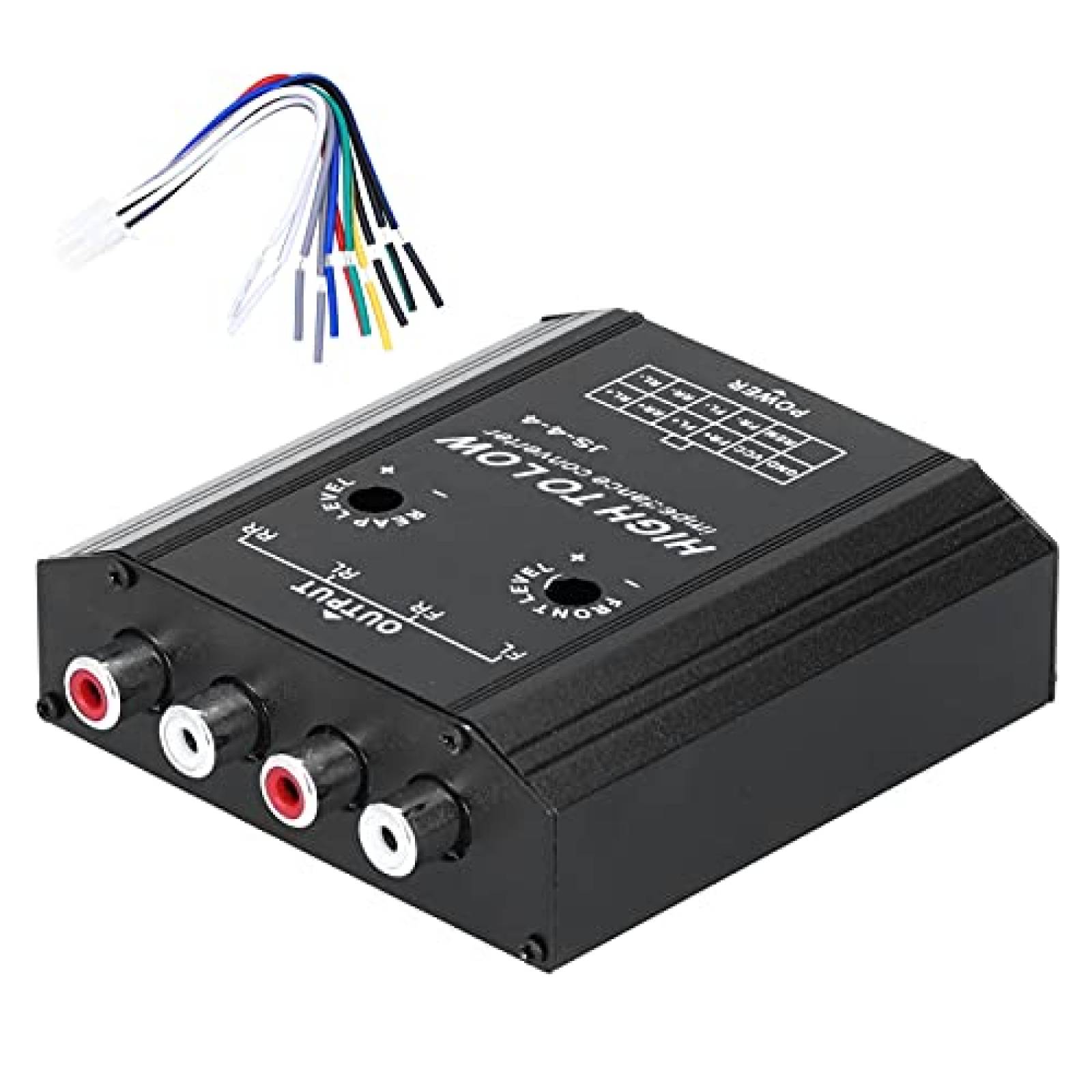Convertidor Audio Qqmora 12 V 4 Canales Conector RCA -Negro