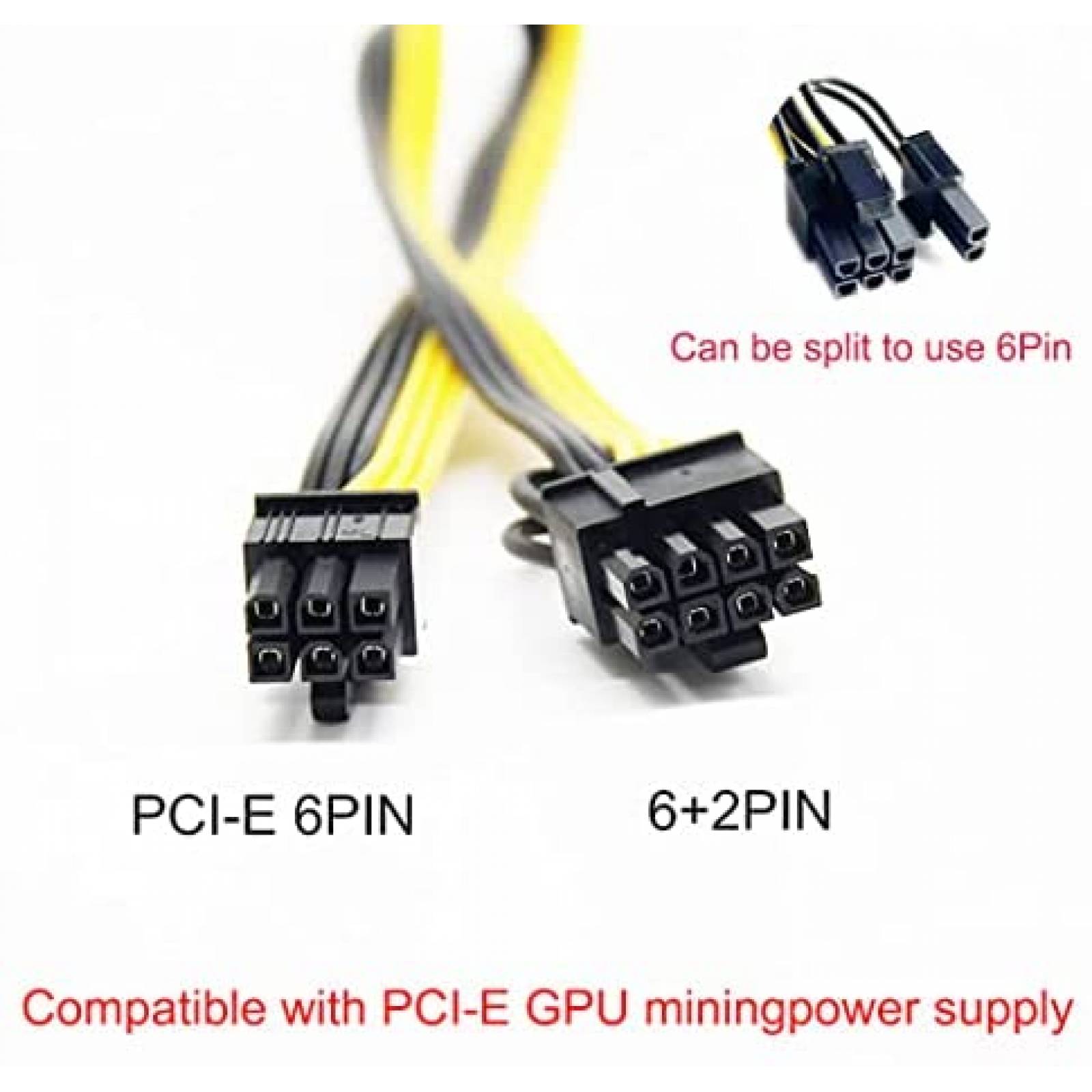 Divisor Cable Fuente Poder Sruixin 16AWG 6 unidaes -Amarillo