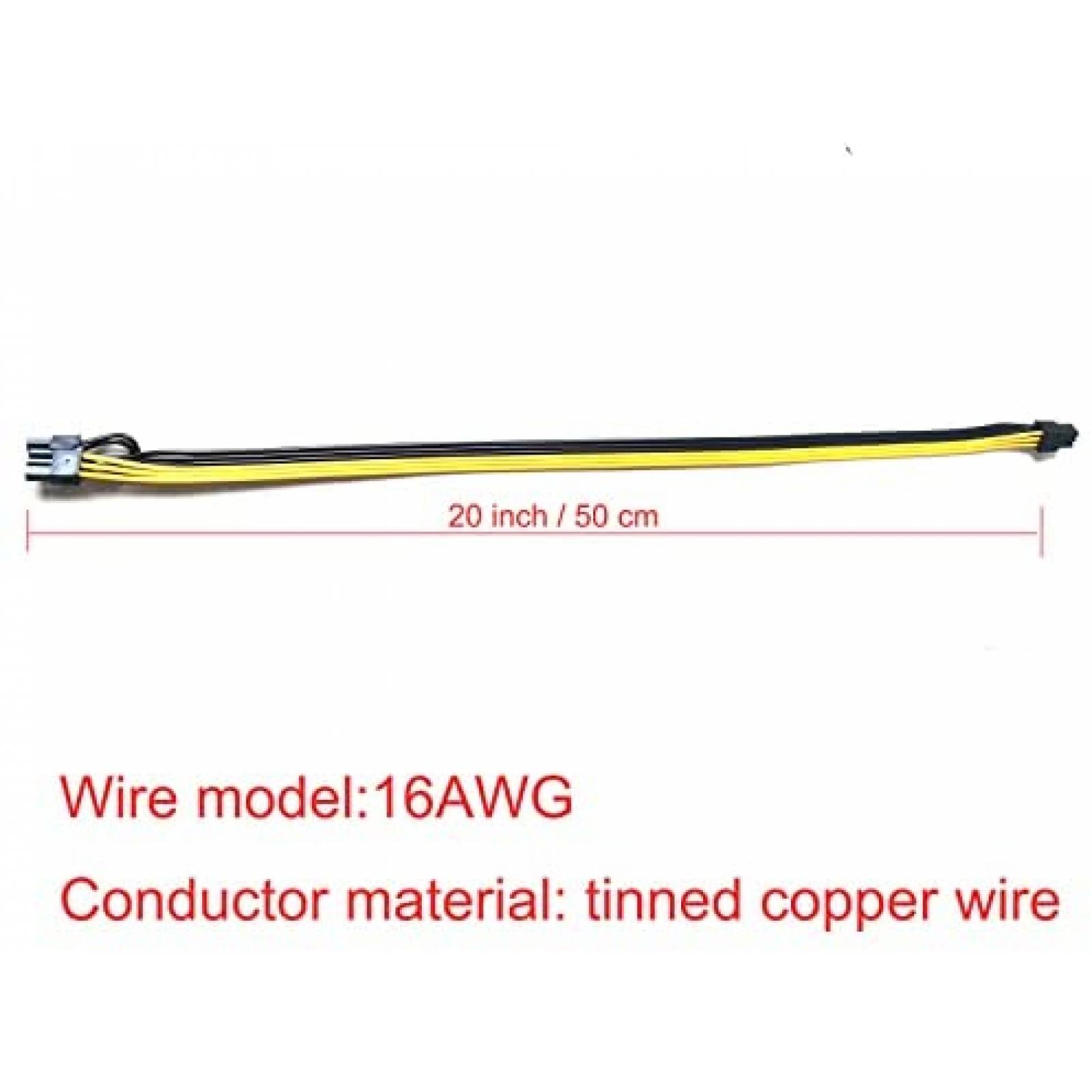 Divisor Cable Fuente Poder Sruixin 16AWG 6 unidaes -Amarillo