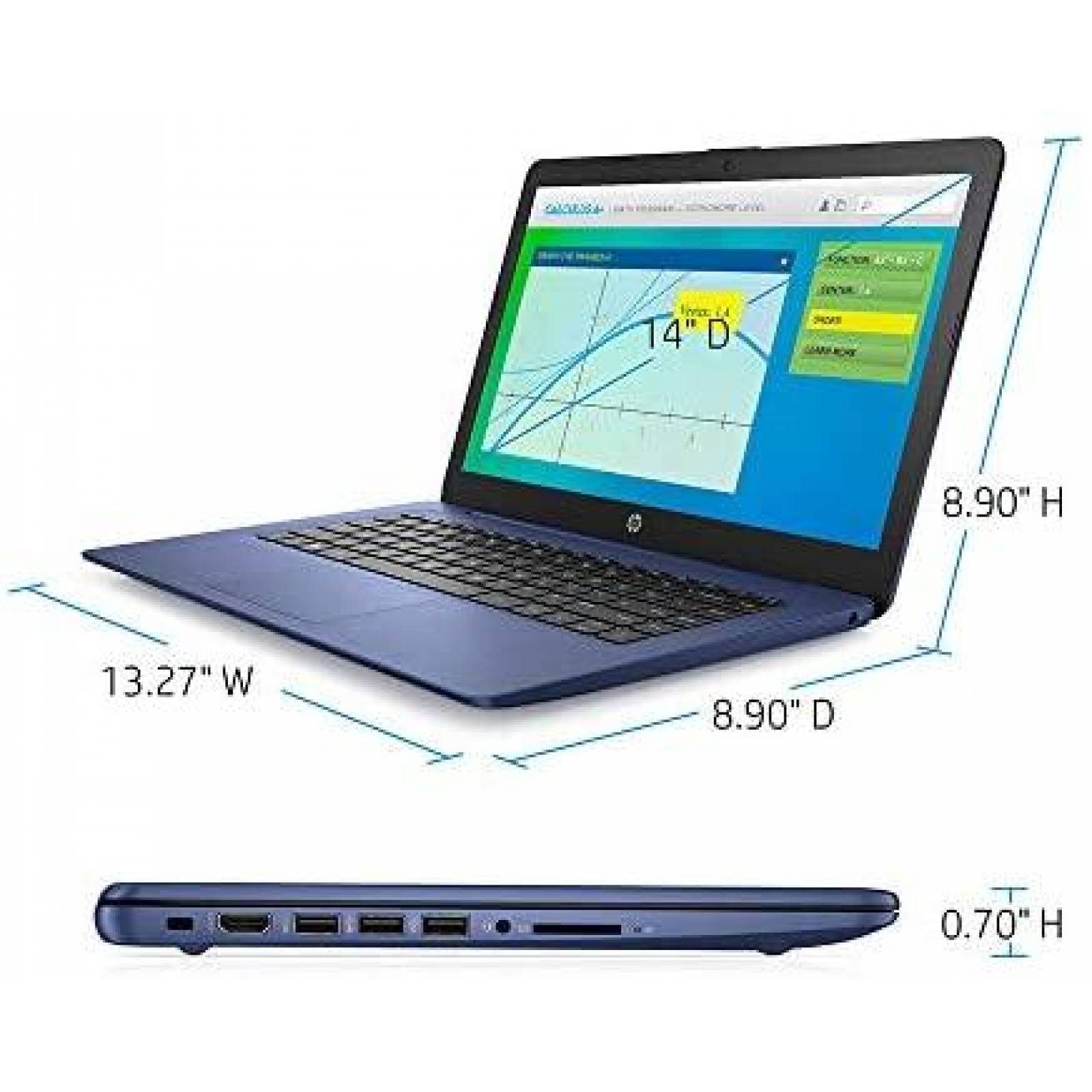 Laptop HP Intel Celeron N4000 4GB RAM 64GB SSD 14'' -Azul