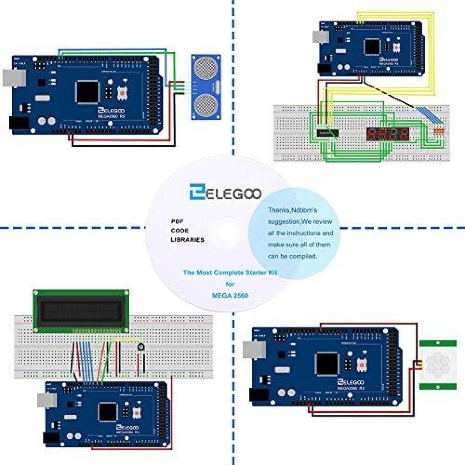 Kit Arduino Elegoo EL-KIT-008 MEGA Arduin UNO NANO Completo