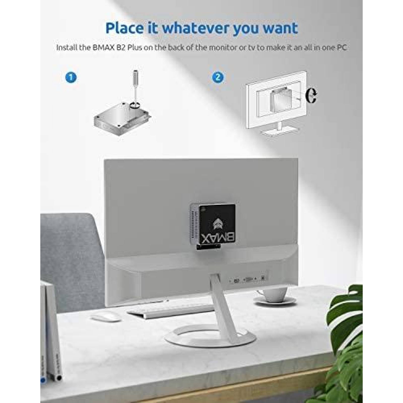 Mini PC Bmax J4115 Wi-Fi HDMI USB 3.0 Win10 4K 60Hz 8GB