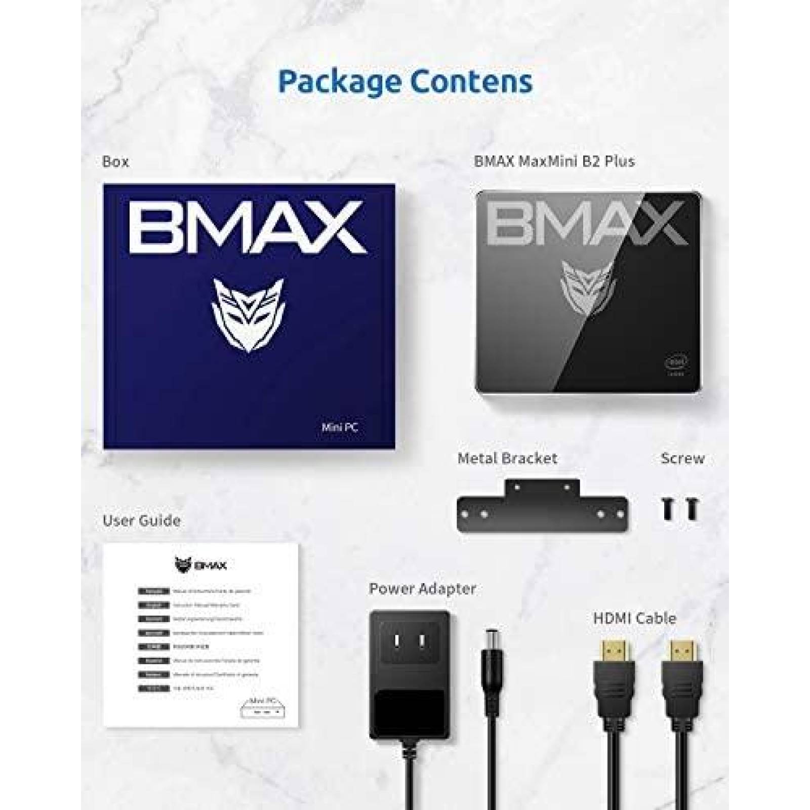Mini PC Bmax J4115 Wi-Fi HDMI USB 3.0 Win10 4K 60Hz 8GB