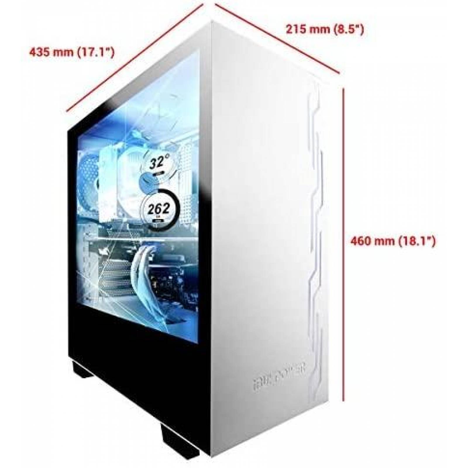 Gabinete iBUYPOWER Snowblind S 19" 1280 x 1024 -Blanco