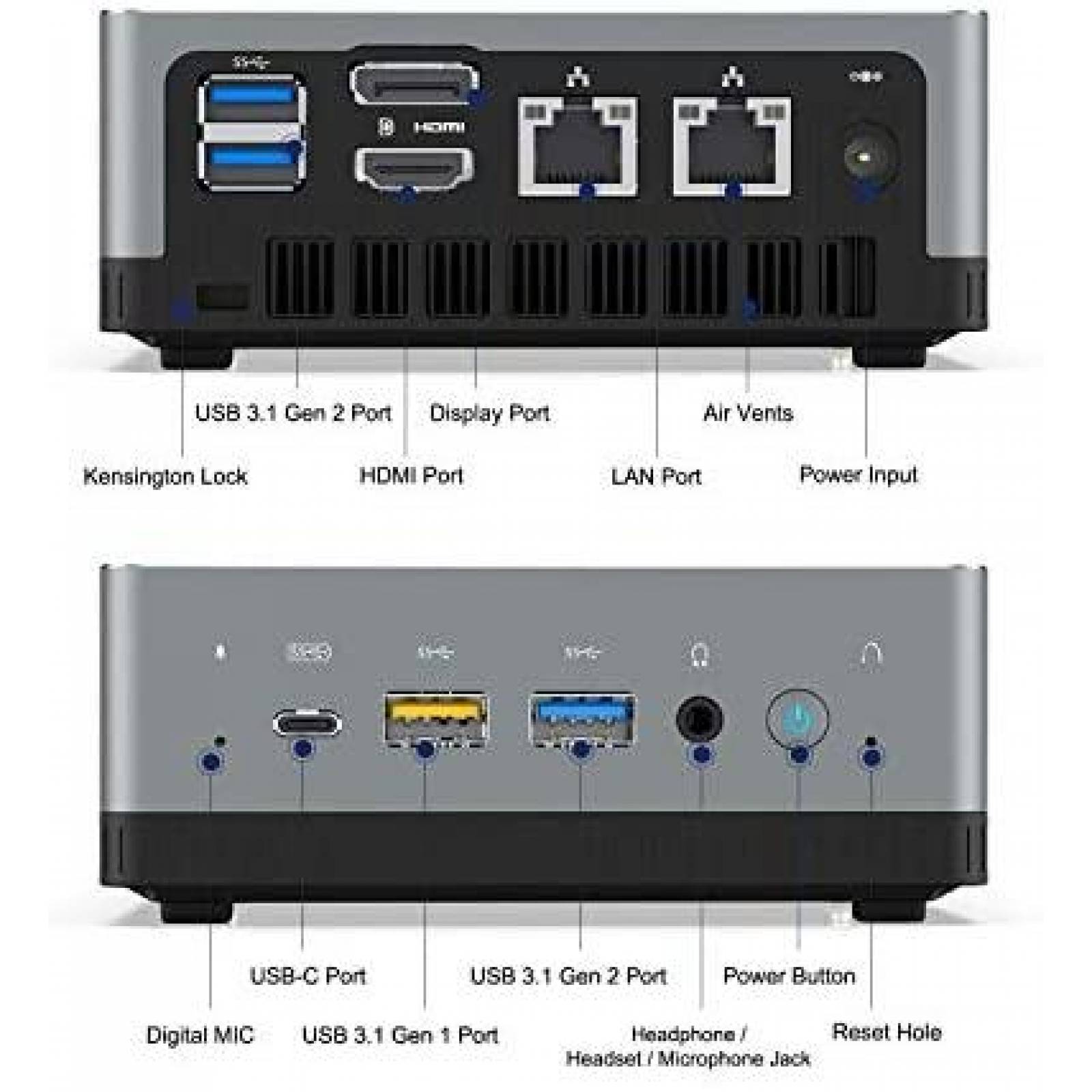 Mini PC MINISFORUM DMAF5 16GB AMD Ryzen 5 3550H -Plateado
