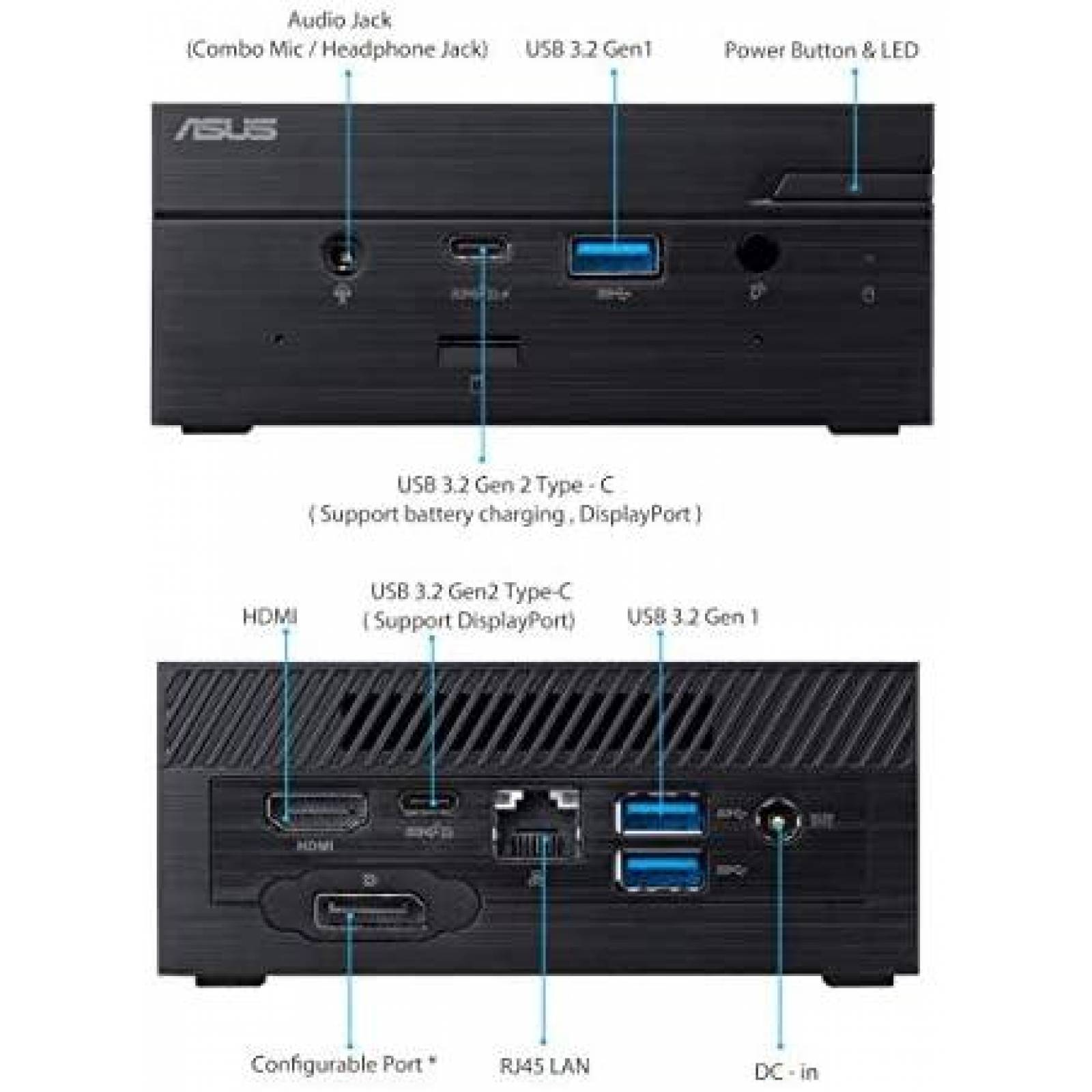 Mini PC ASUS PN50 Barebone AMD Ryzen R3-4300U de 4 Nucleos