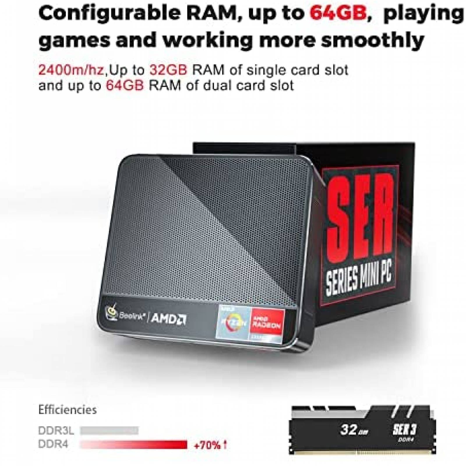 Mini PC Beelink SER3 Ryzen 7 16GB RAM 500GB Windows 11