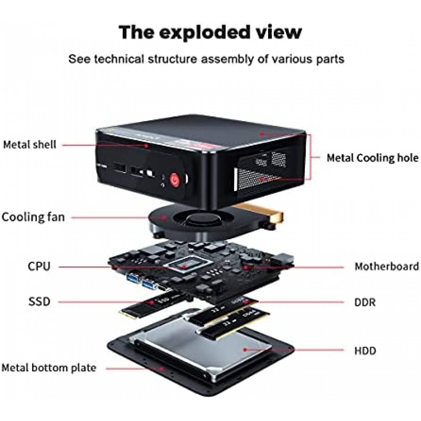 Mini PC Beelink SER Ryzen 7 Windows 10 Pro 16 GB RAM + 500GB