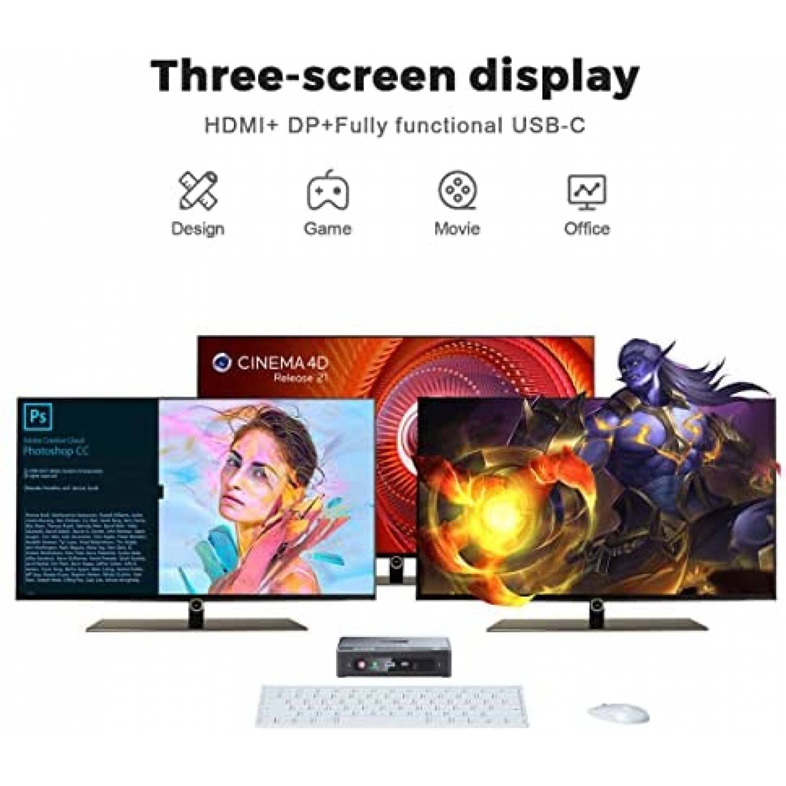 Mini PC Beelink GTR 5 Ryzen 9 Windows 11 Pro 32GB RAM+500GB