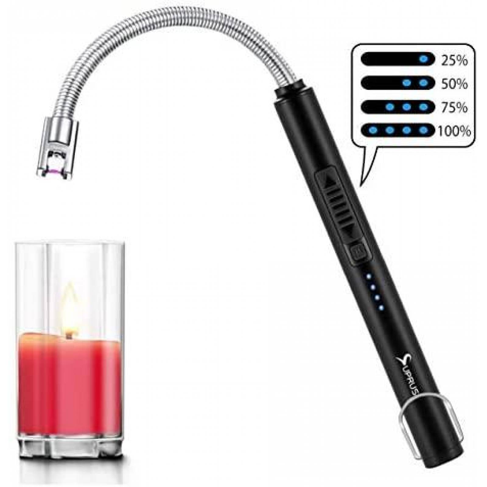 Encendedores Electronicos SUPRUS 3 Pzs Recargables -Negro