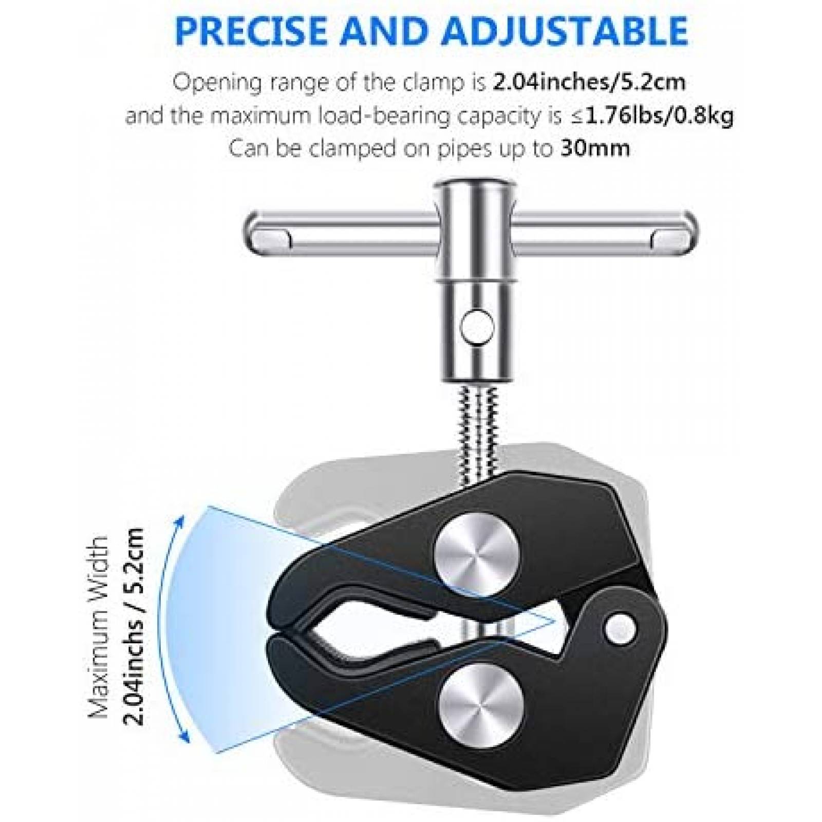 Abrazadera Neewer Montaje Cabeza Esferica Tornillo 1/4"