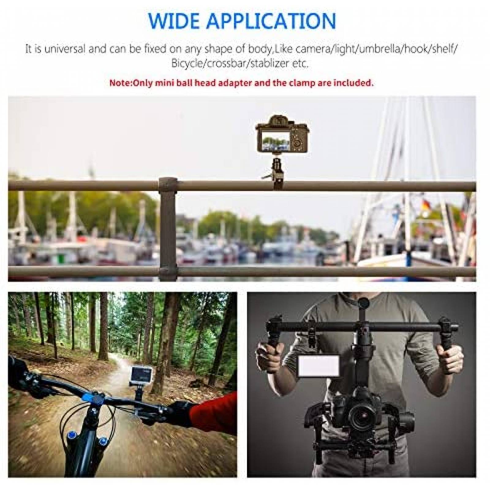 Abrazadera Neewer Montaje Cabeza Esferica Tornillo 1/4"