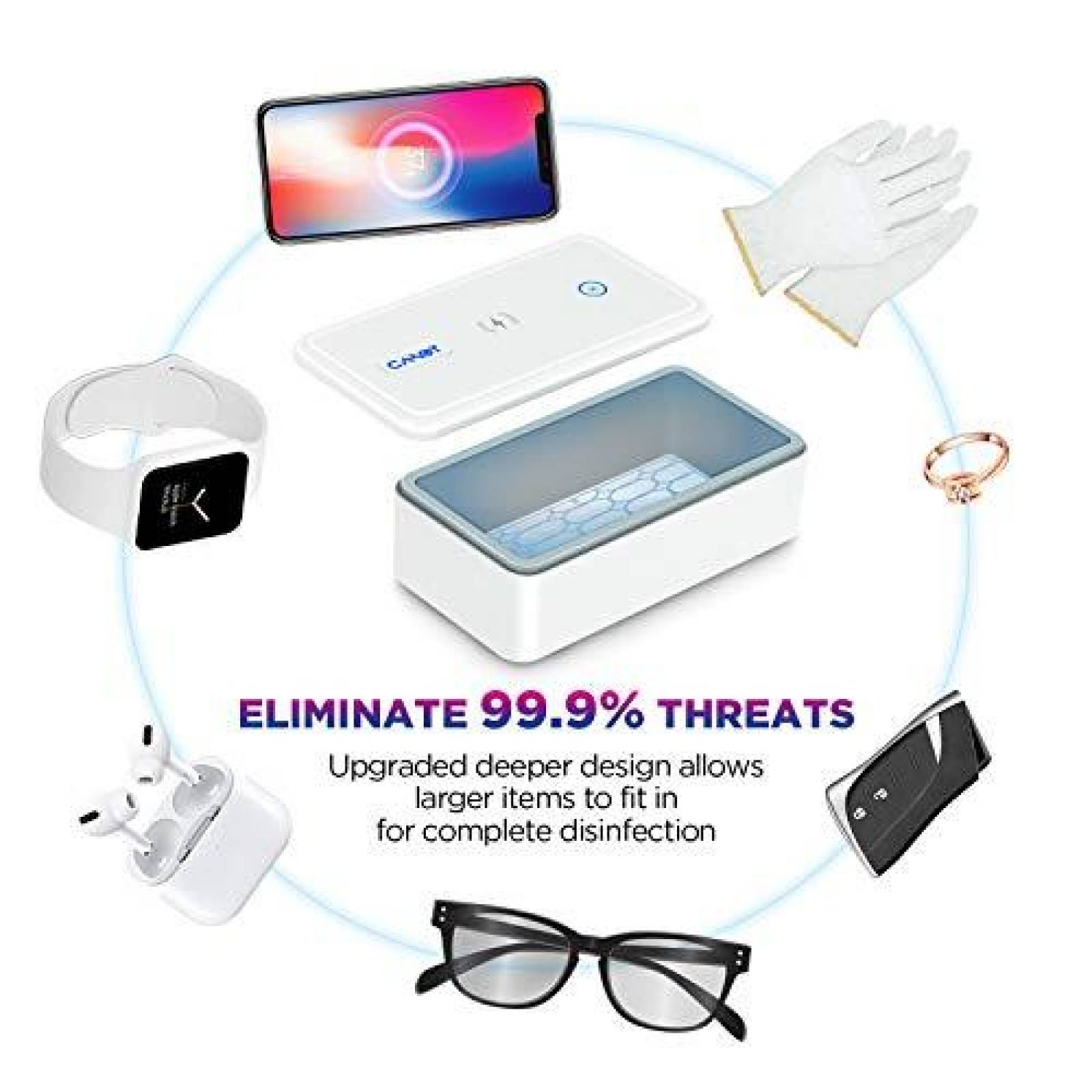 Caja Desinfectante Cahot Luz UV con Carga Inalambrica