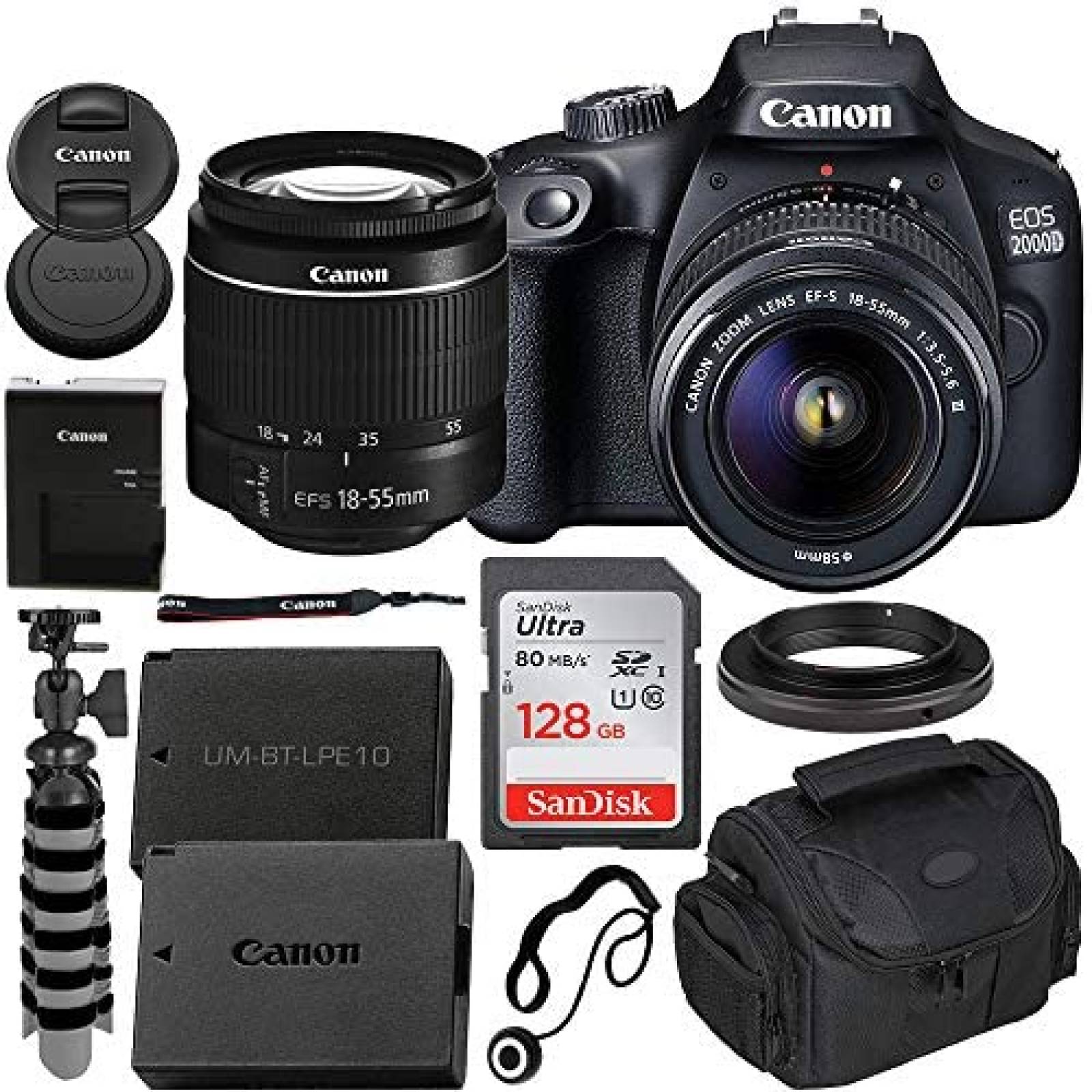 Camara DSLR Canon EOS 2000D con Canon EOS T7 y Accesorios