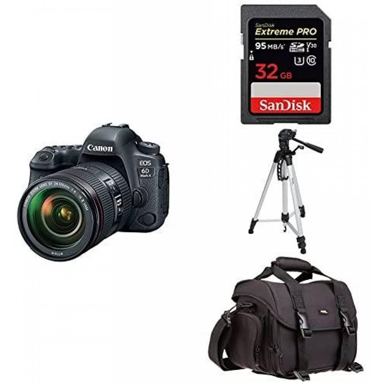 Camara DSLR Canon EOS 6D Mark II Lente EF 24-105mm -Negro