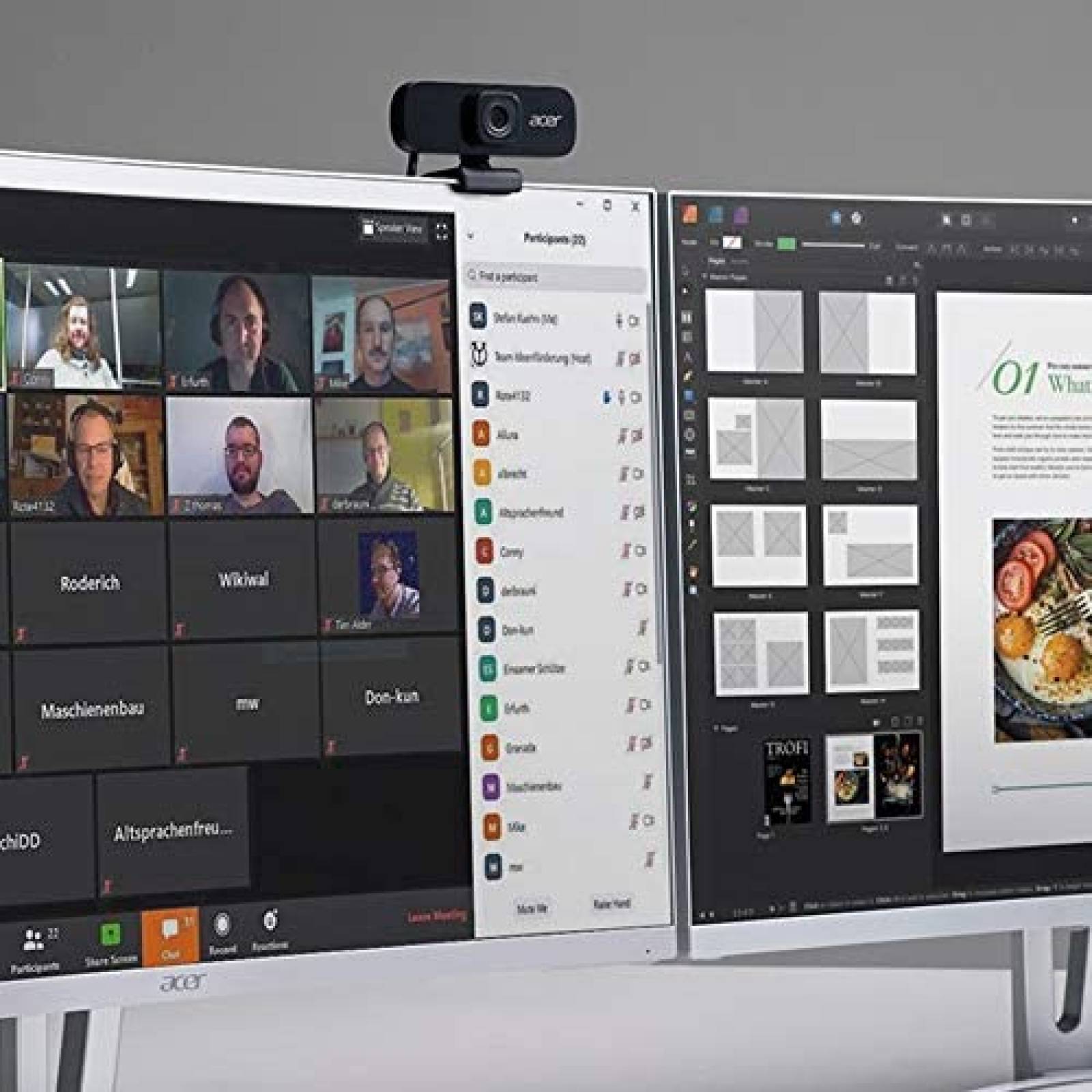 Camara Web Acer 2K QHD con Microfono digital -Negro