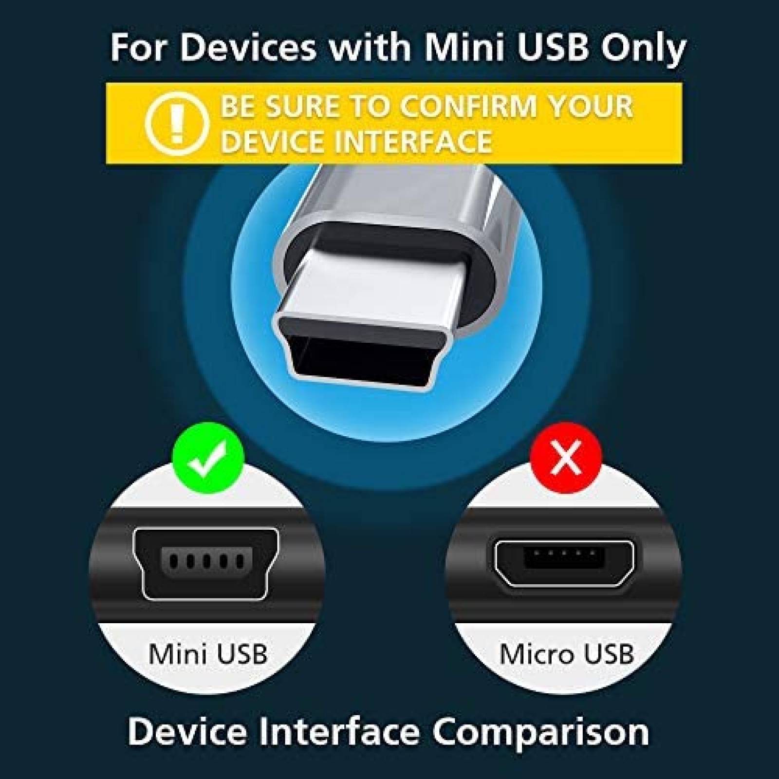 Cable AGVEE 2 Pzs 10 FTCarga USB-C a Mini USB -Negro