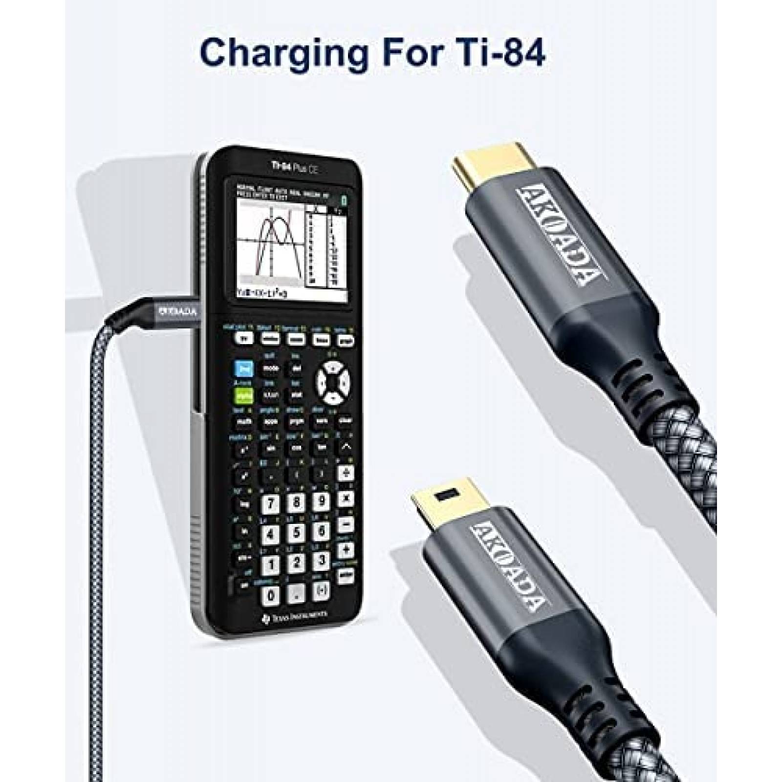 Cable USB AkoaDa Mini B a USB C de 10 ft Paquete de 2 -Gris