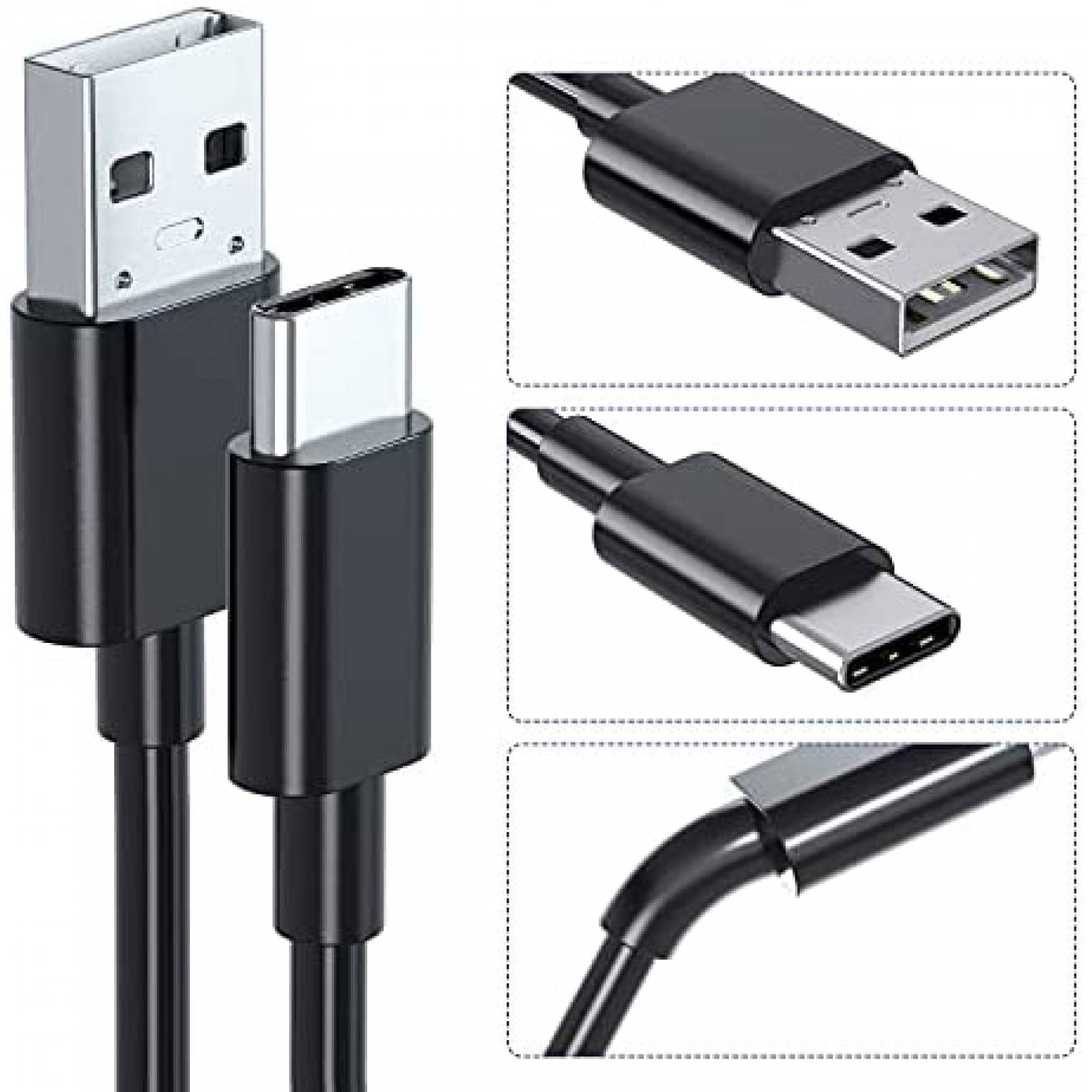 Cable Cargador Ancable 3ft para Audifonos Sony -Negro