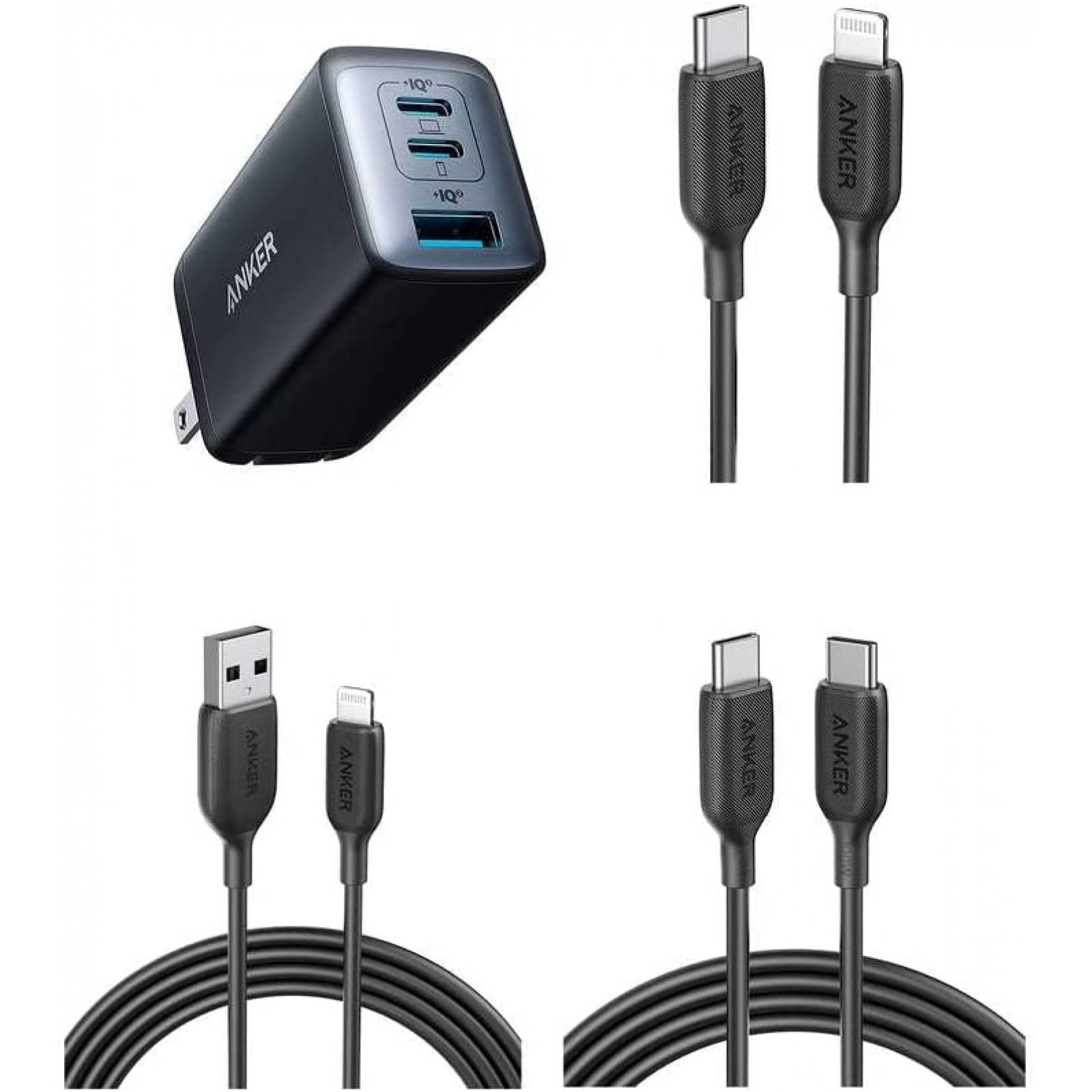 Cargador Anker Nano II 100W Carga Rapida Compatible -Negro