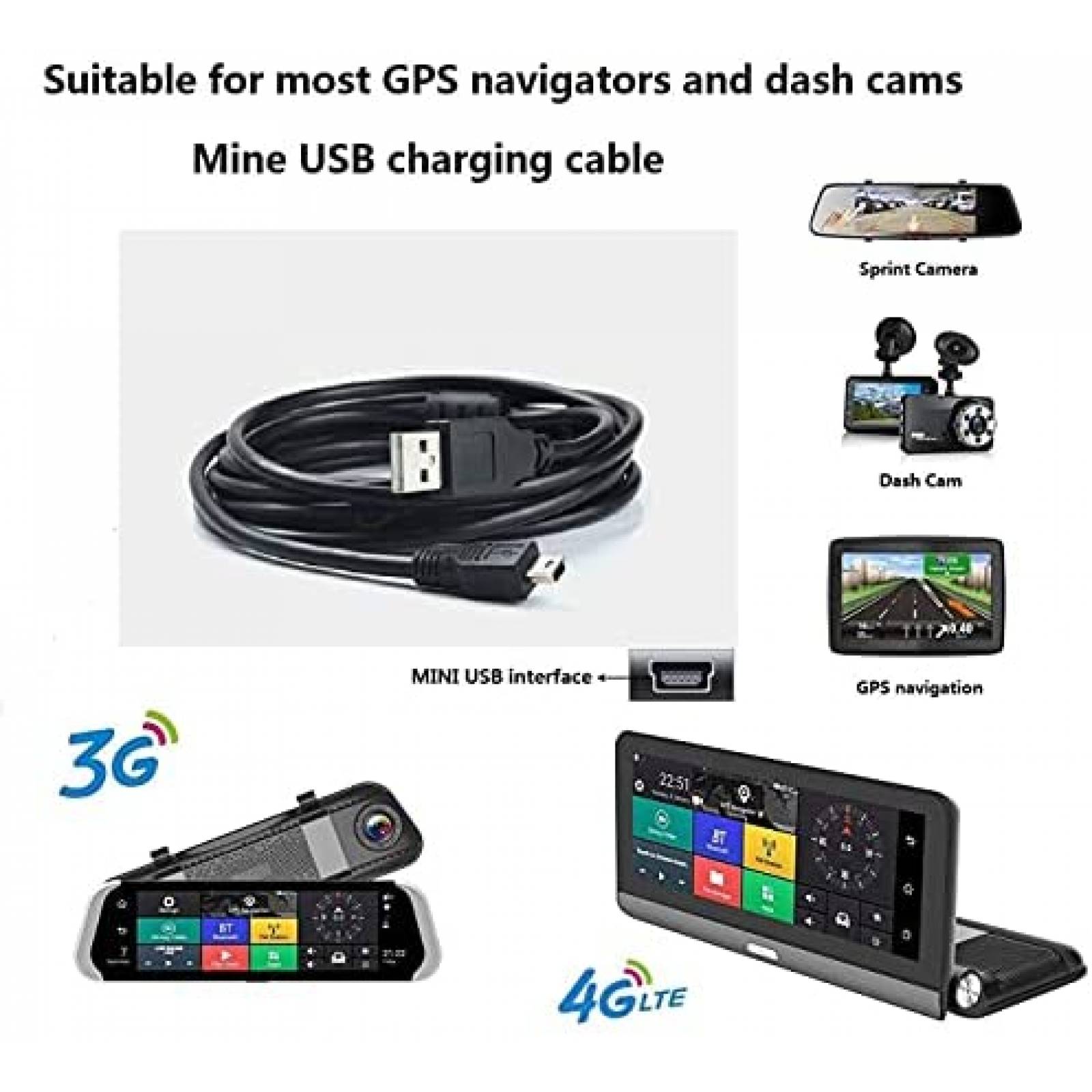Cable Cargador ATYFUER 11.5ft para Dispositivo GPS Garmin