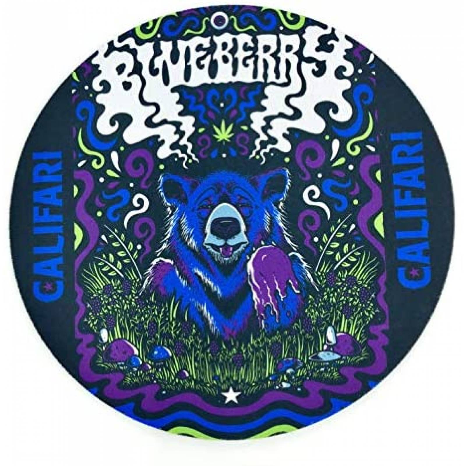 Mouse Pad Califari Circular de 8'' Oso Psicodelico -Azul
