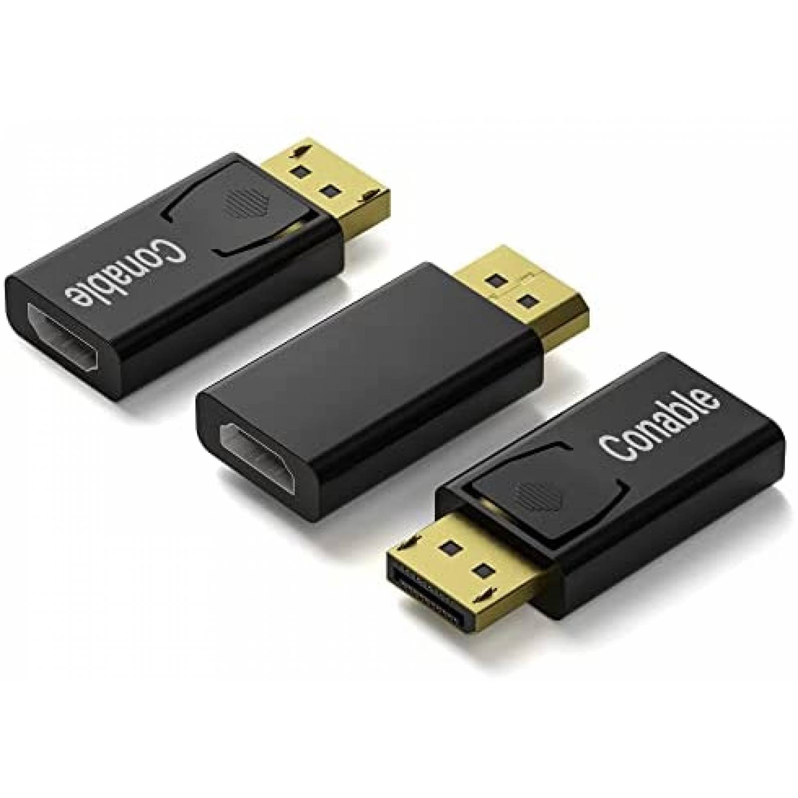 Adaptador Conable 3 Pzs Unidireccional DisplayPort a HDMI