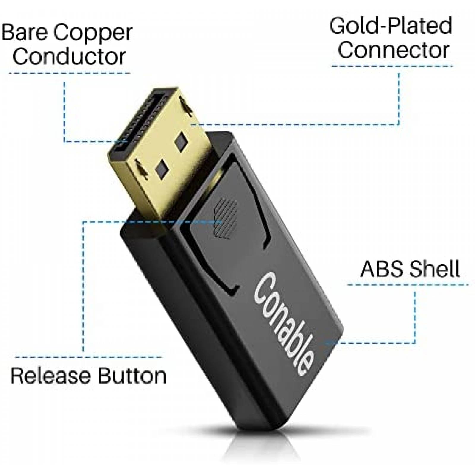 Adaptador Conable 3 Pzs Unidireccional DisplayPort a HDMI