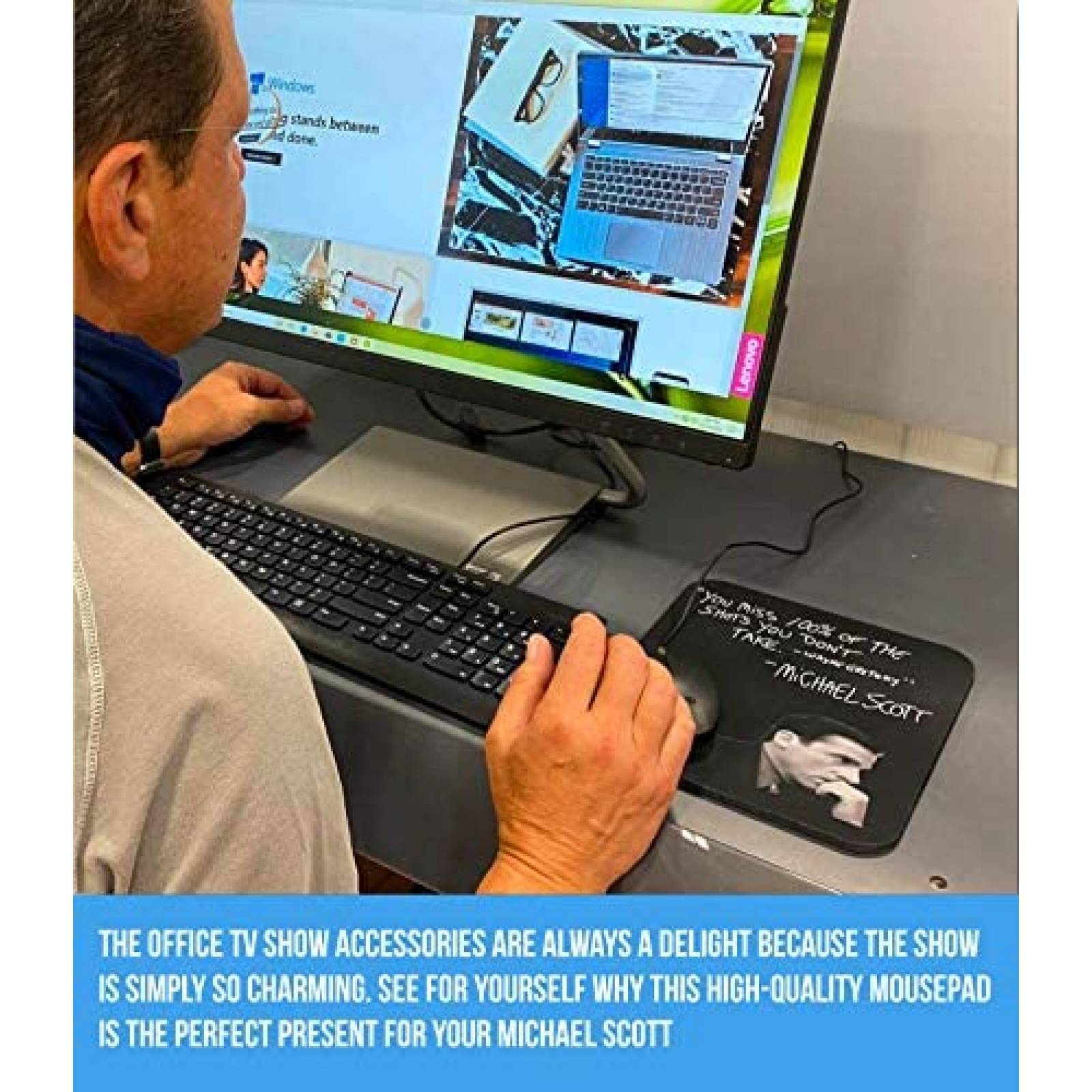 Mousepad Cool TV Props Michael Scott Quote Antideslizante