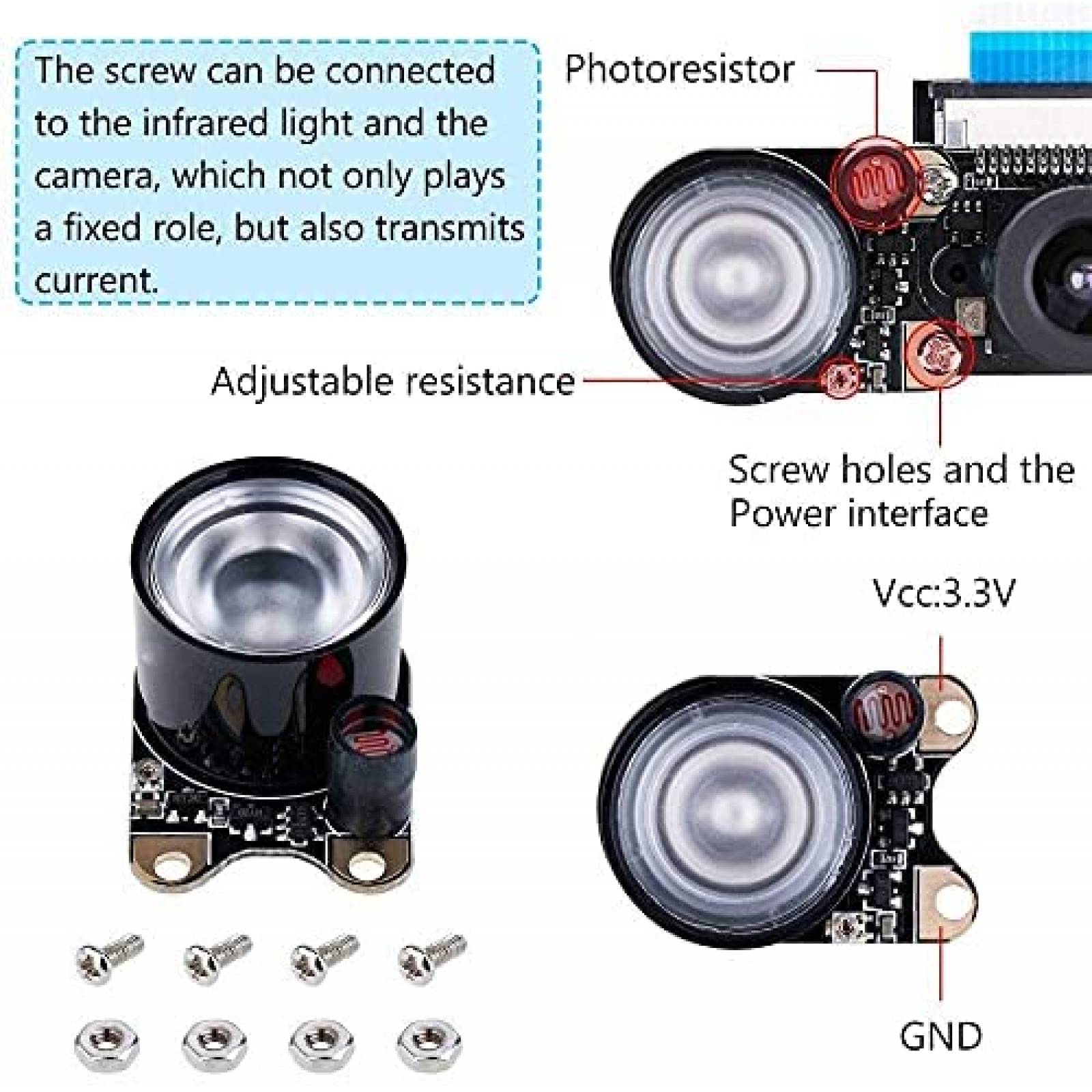 Camara infrarroja IR CUQI Para Raspberry Pi vision nocturna