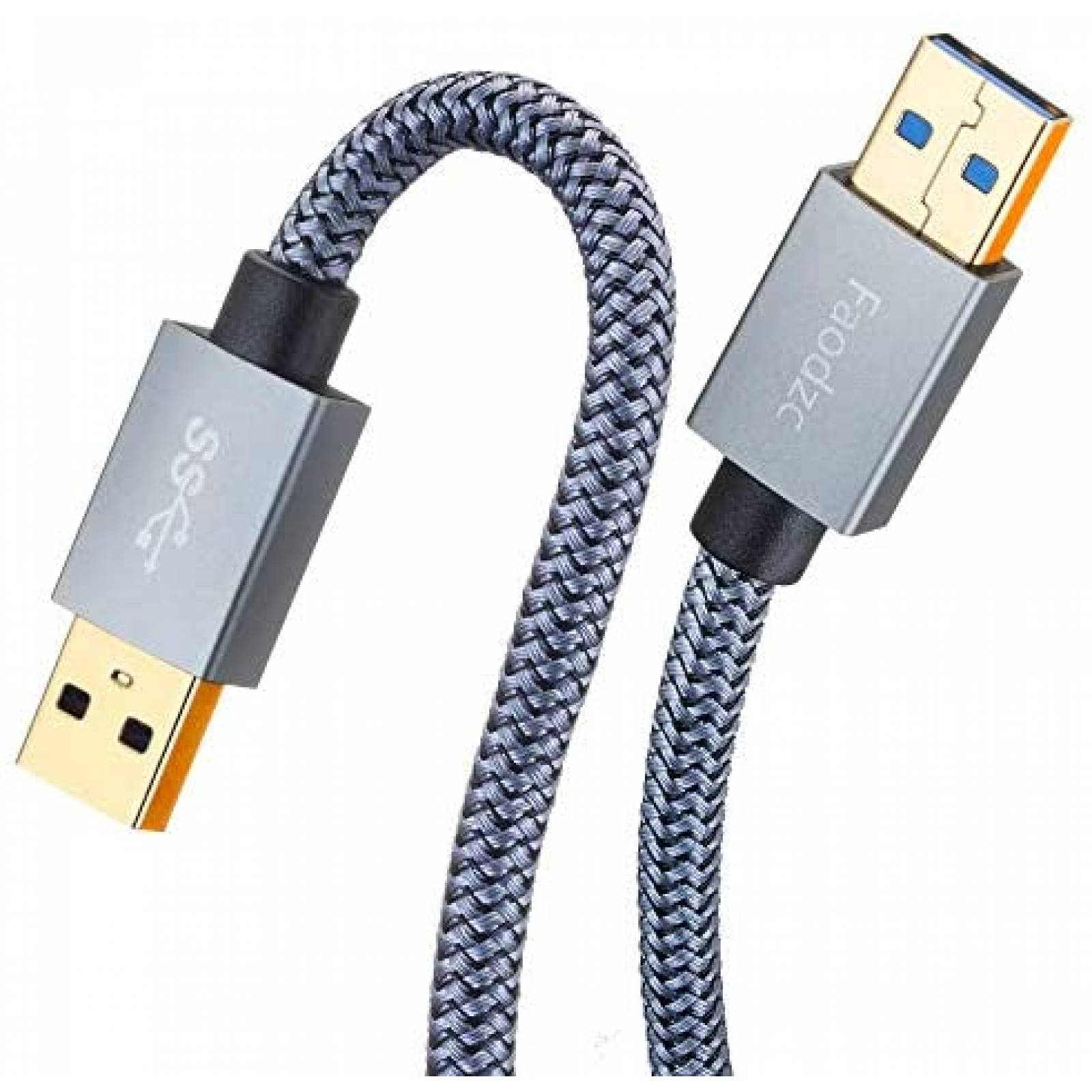 Cable USB Faodzc 1 pie USB 3.0 Nylon Compatible -Gris