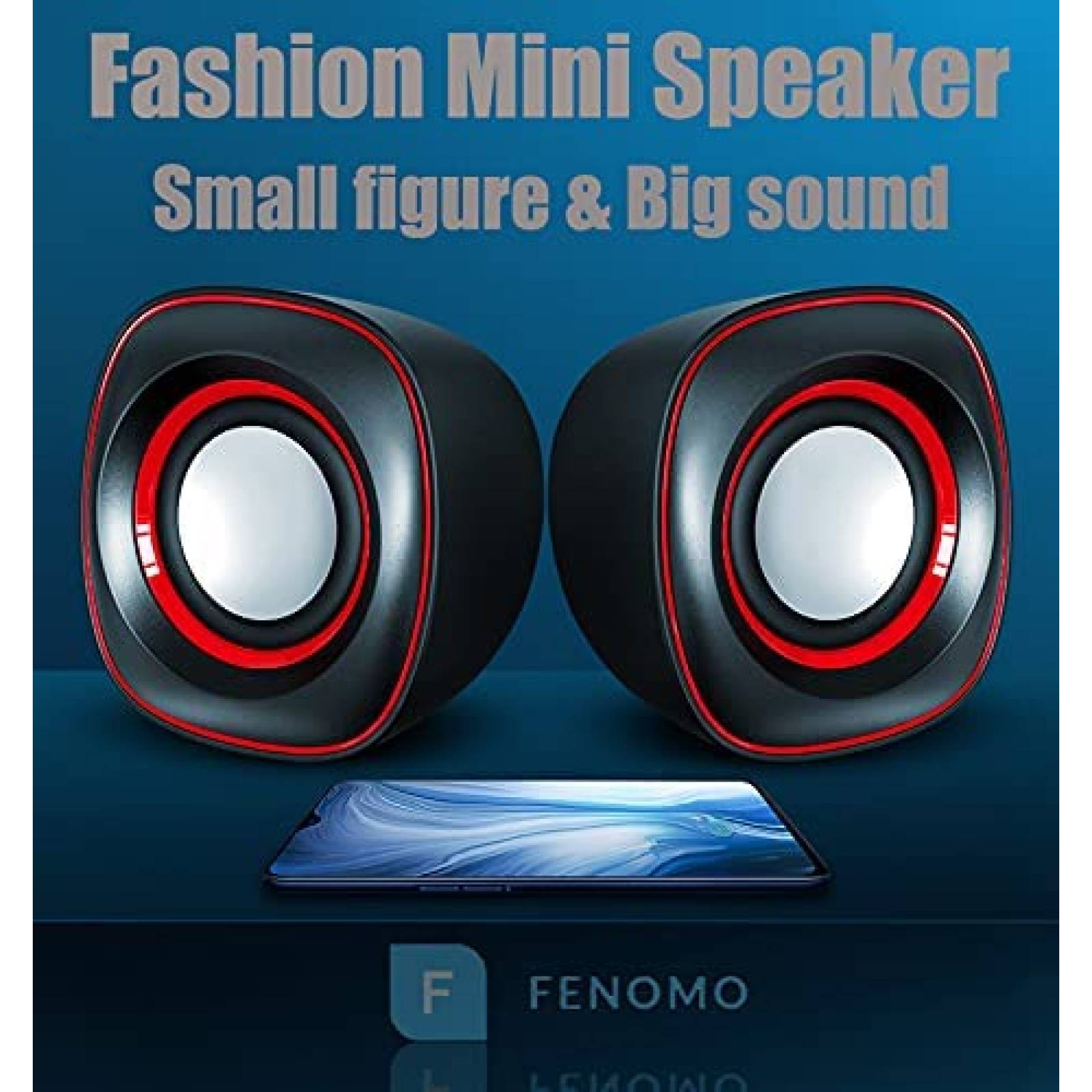 Bocina FENOMO Mini Para Computadora de Escritorio -Negro