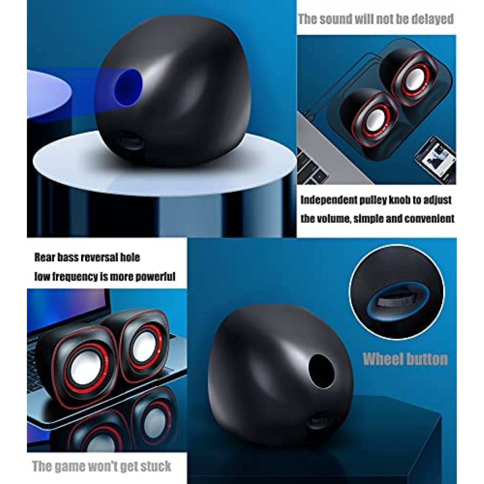 Bocina FENOMO Mini Para Computadora de Escritorio -Negro