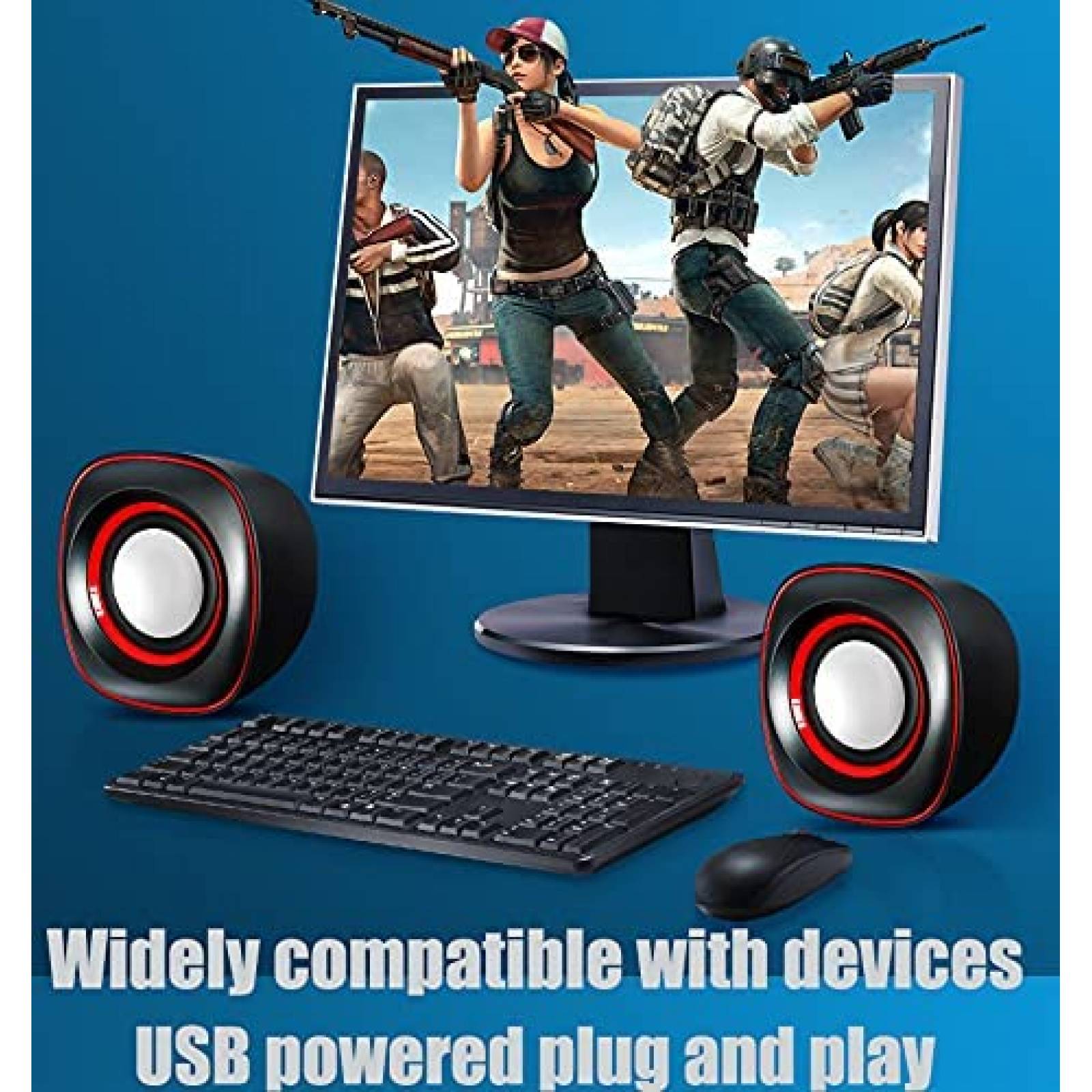 Bocina FENOMO Mini Para Computadora de Escritorio -Negro