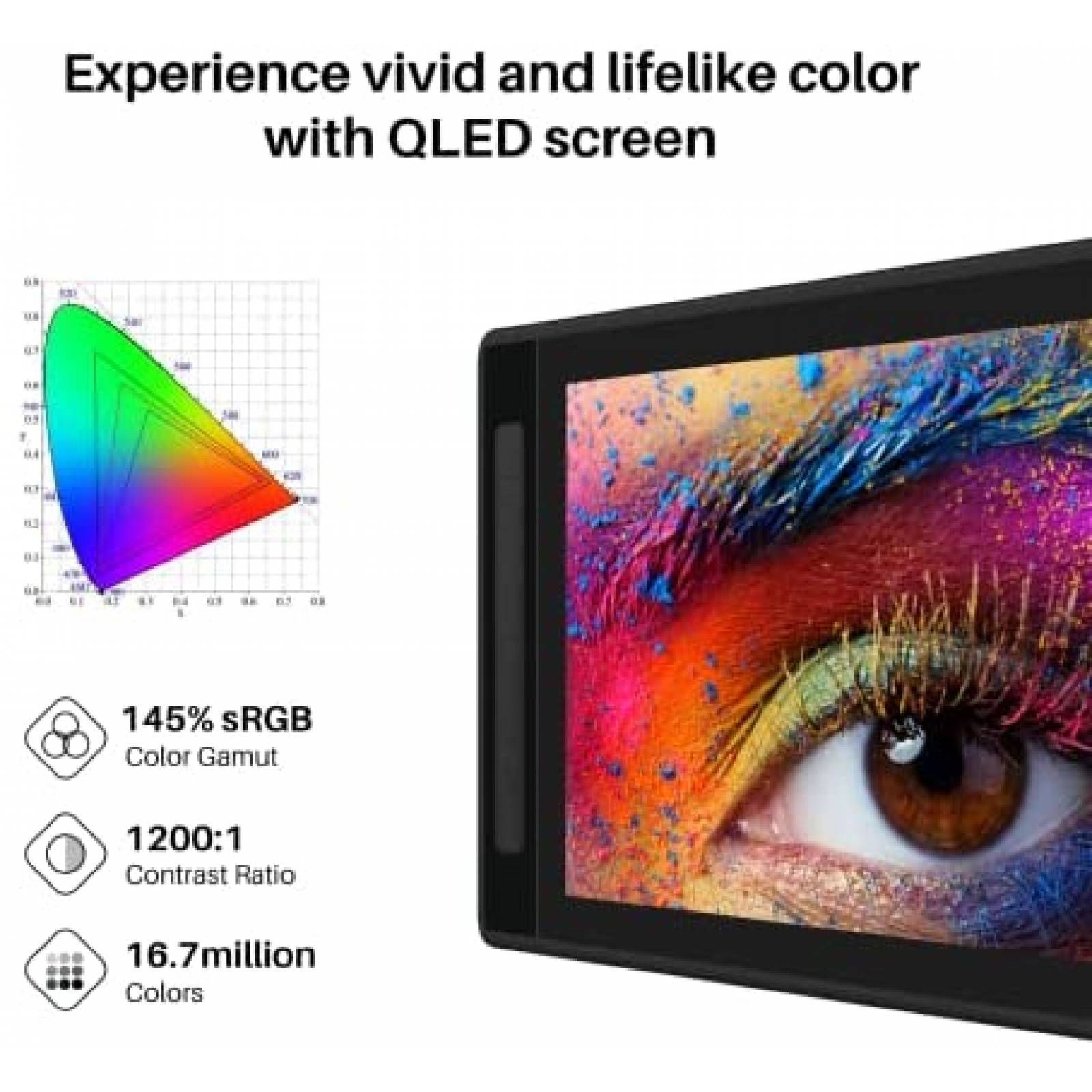 Tablet Grafica HUION Kamvas Pro 16 15.8'' 2.5K QHD 145% sRGB