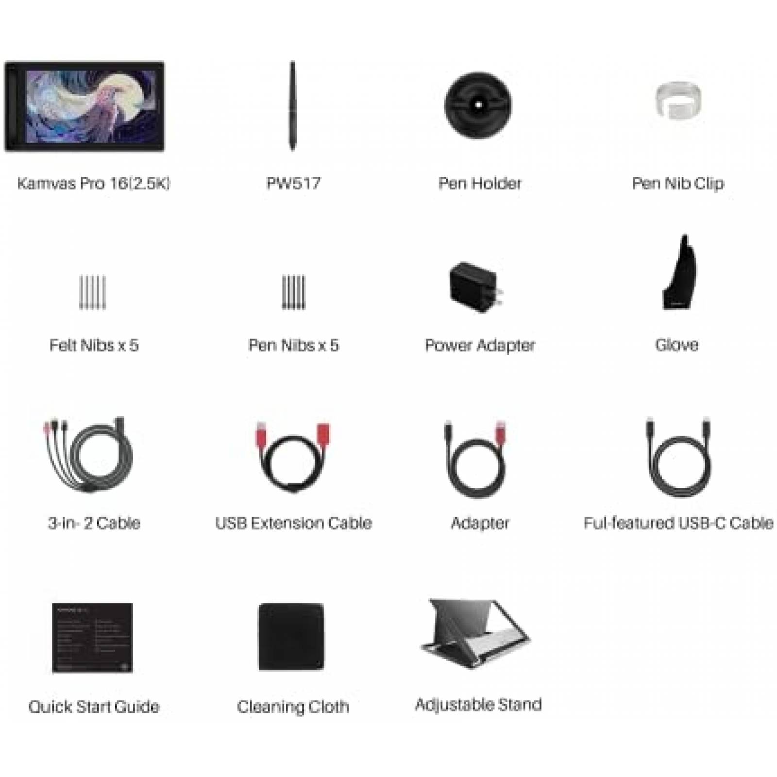 Tablet Grafica HUION Kamvas Pro 16 15.8'' 2.5K QHD 145% sRGB