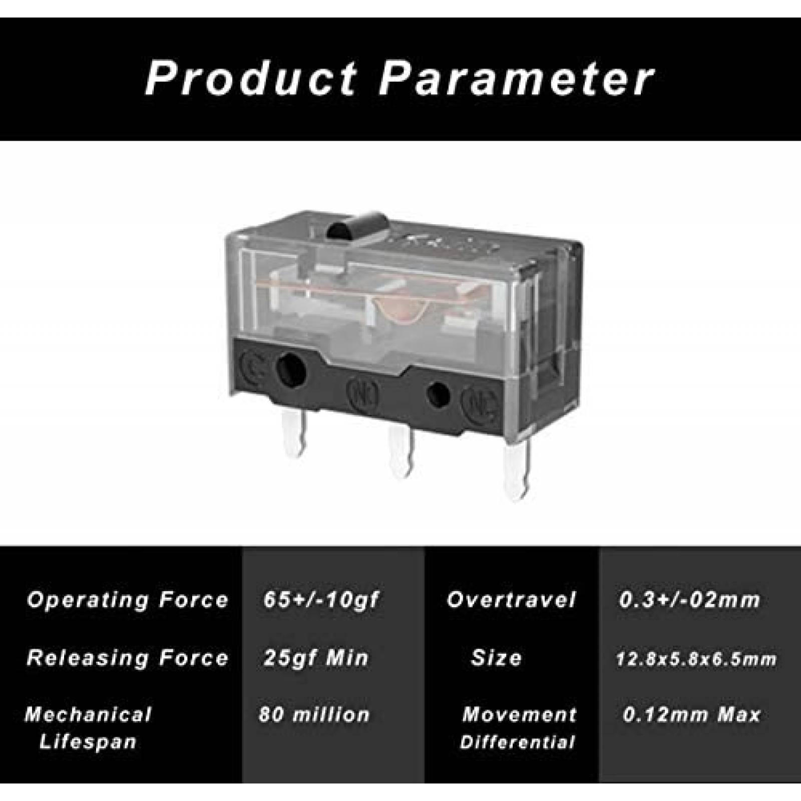 Micro interruptor para mouse KAIHUA Kailh GM 8.0 4 piezas