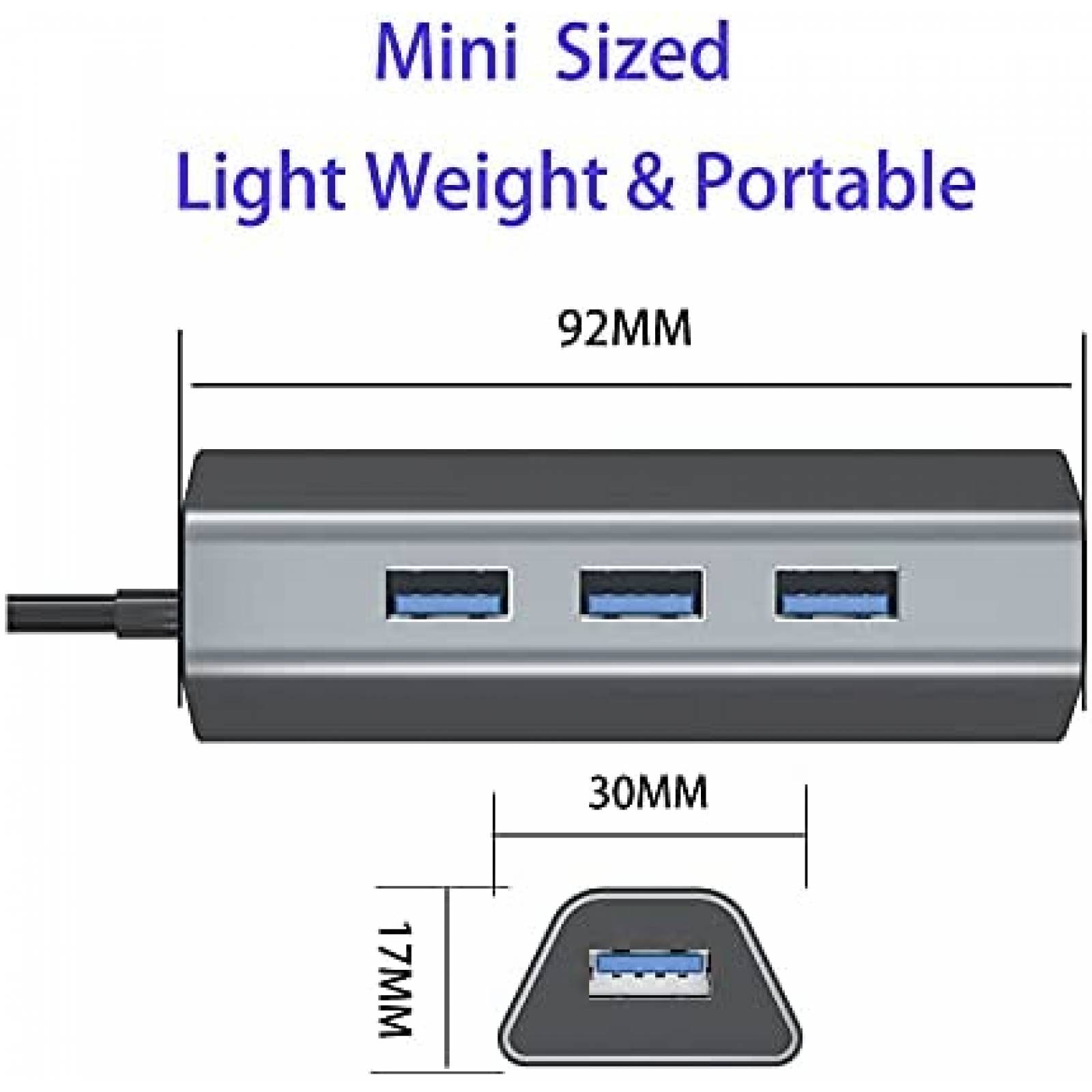 Adaptador USB MEANHIGH Compatible USB 3.0 Ultra Slim -Gris