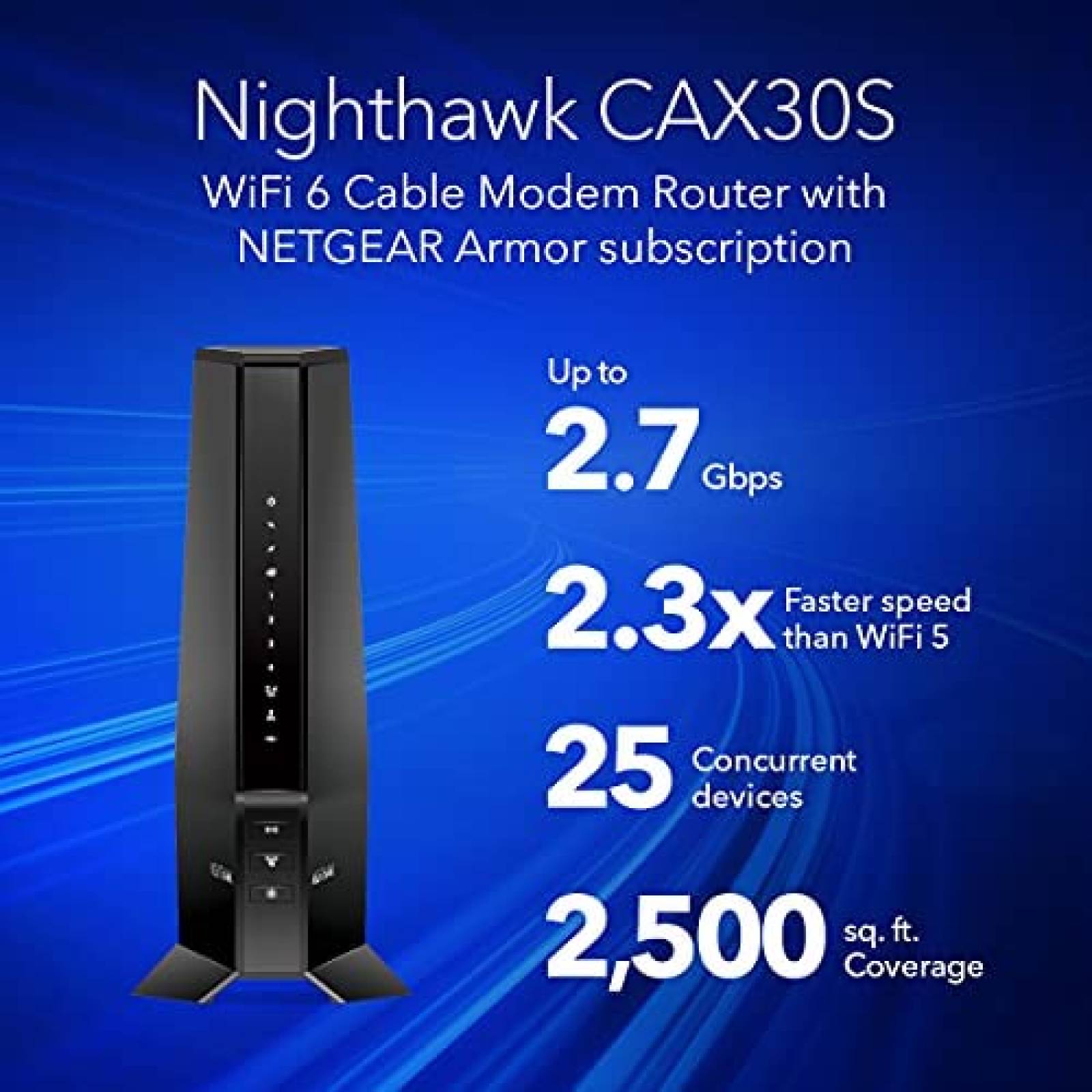 Enrutador NETGEAR Nighthawk modem por cable WiFi -Negro