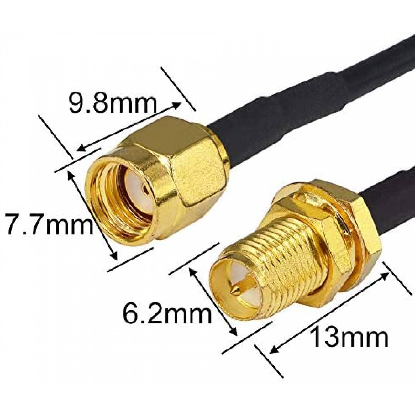 Cable de extension para antena WiFi Nisaea RG174 6 pies