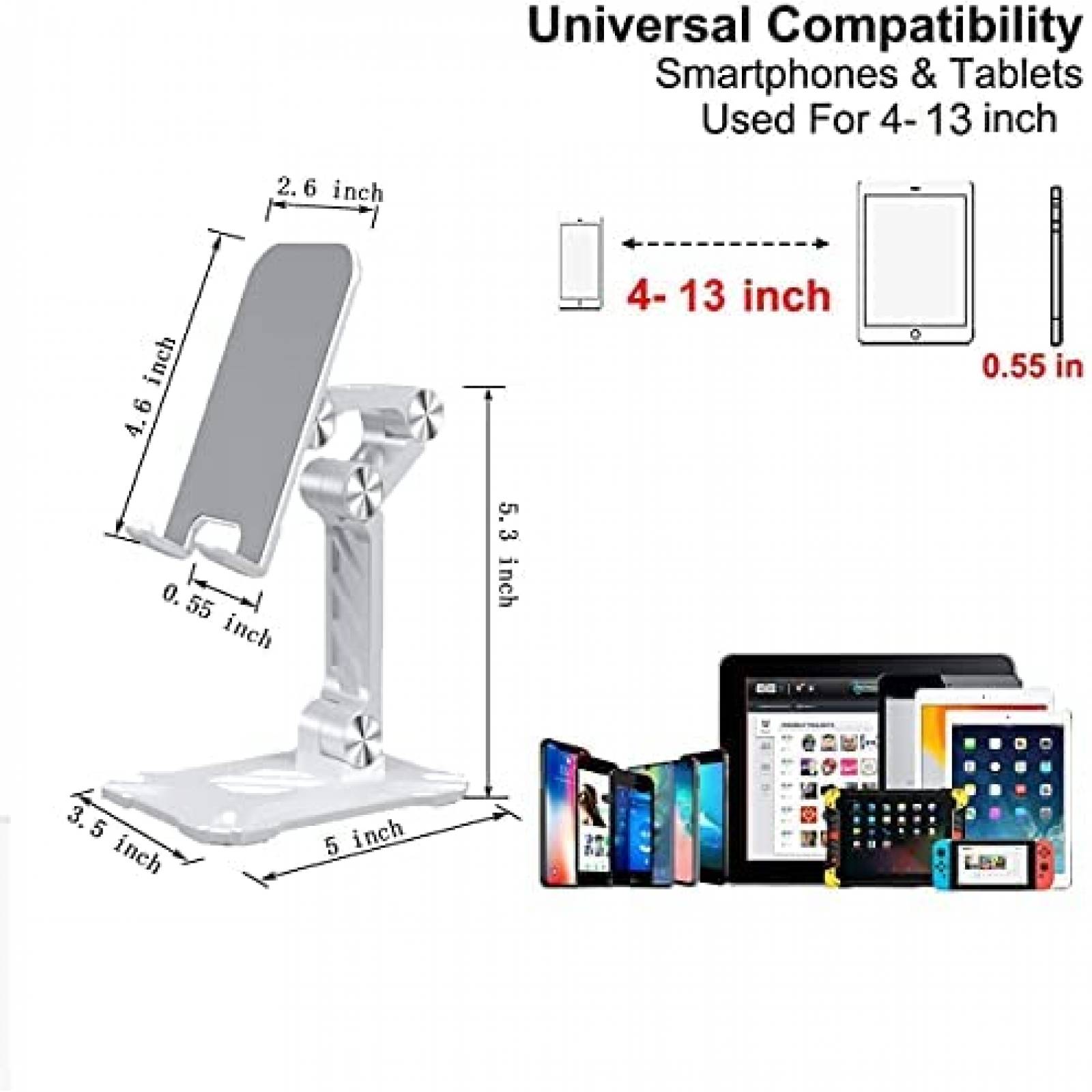 Soporte para Celular/Tablet Onioc de 13.5cm -Blanco