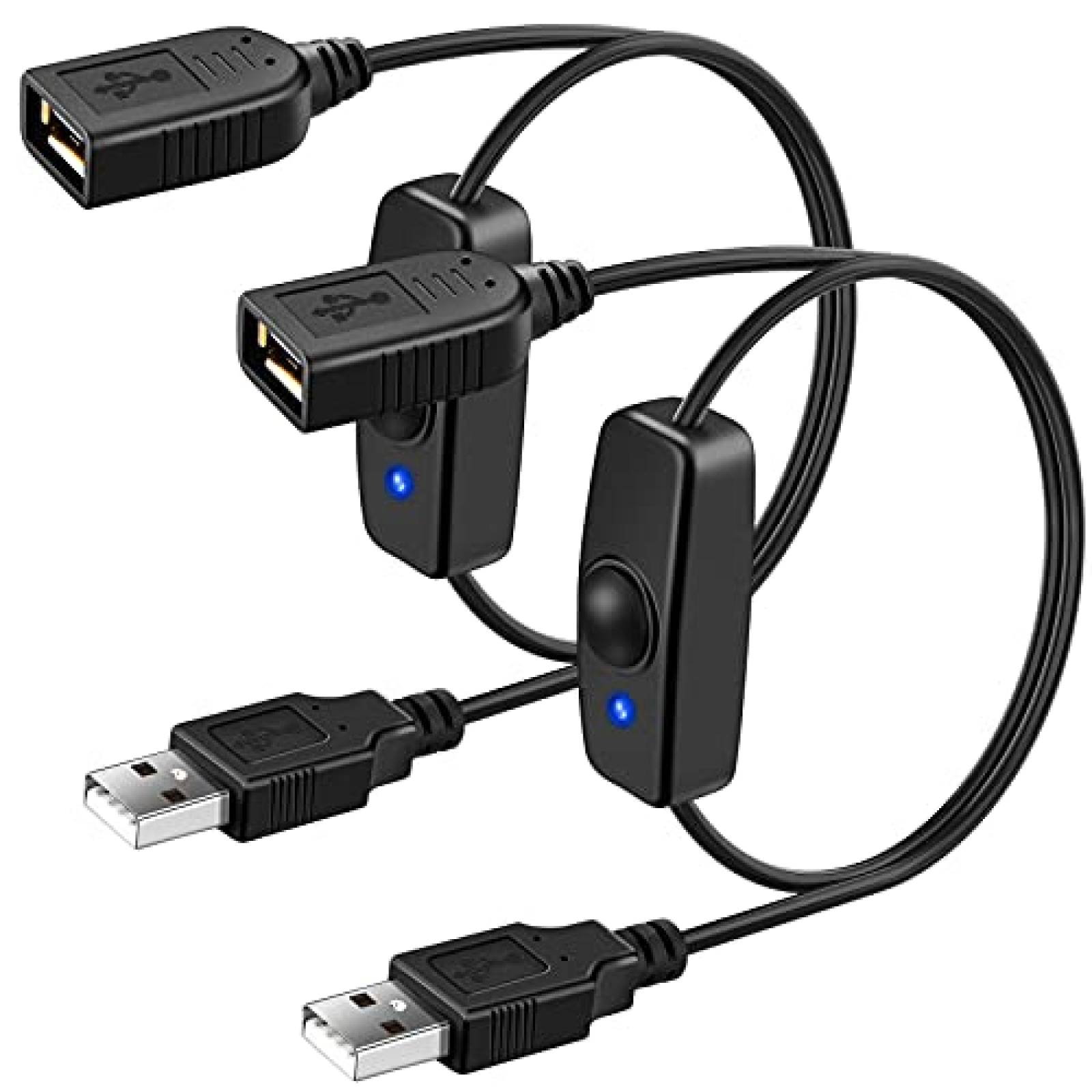 Xiatiaosann Cable De Encendido/apagado USB, Conectores USB 2.0 Macho A Cable De 2 Pines, Cable