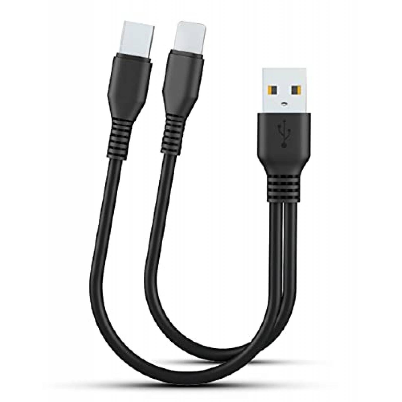 Cargador USB C con cable Carga Rápida Negro