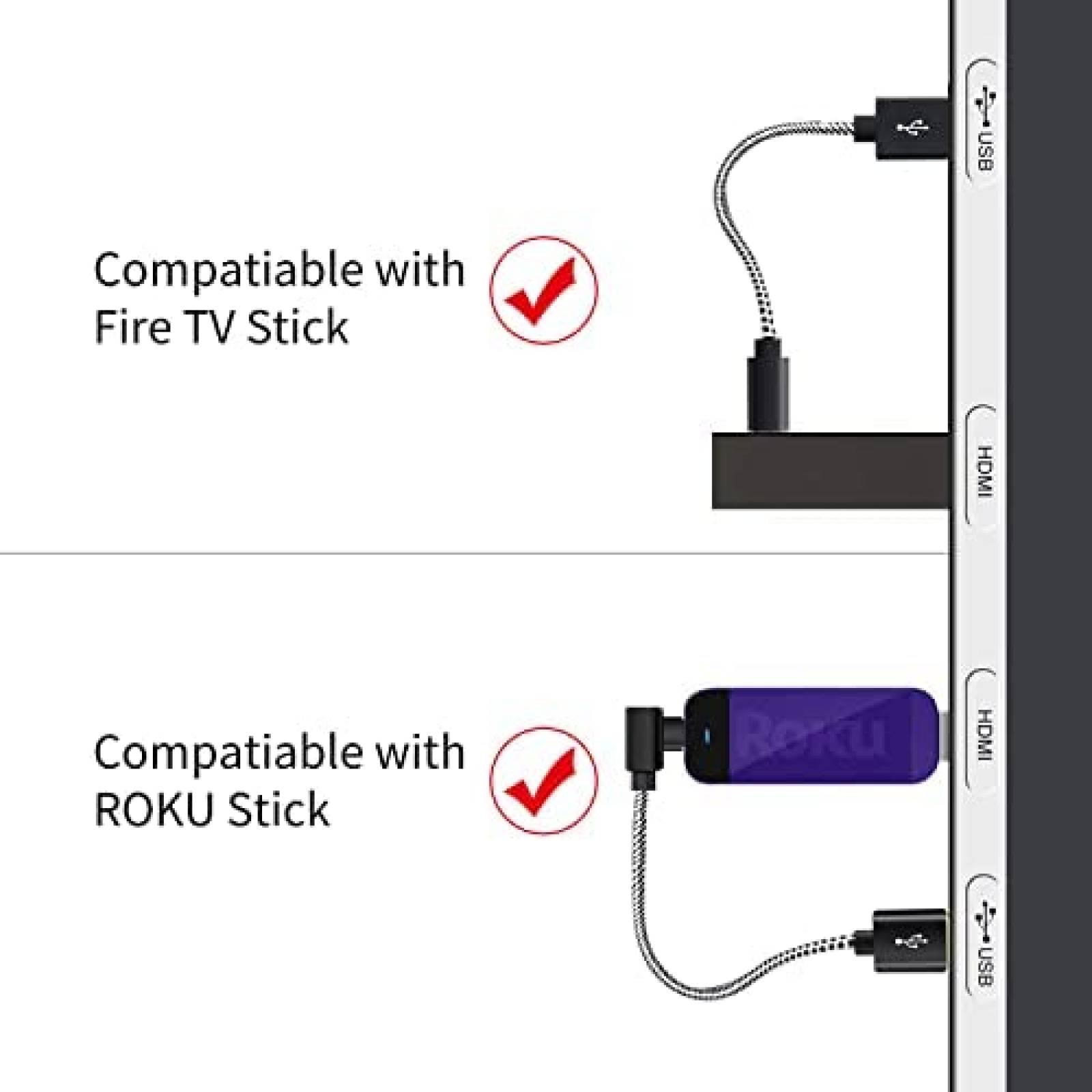 Cable micro USB PODLINE ara transmision de TV Stick -Negro